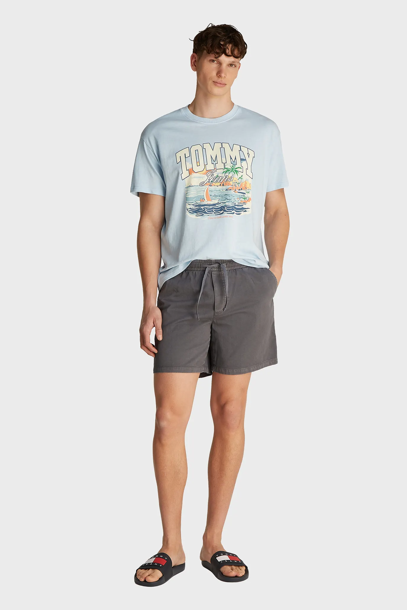 Чоловічі сірі джинсові шорти TWILL LOOSE BEACH 3