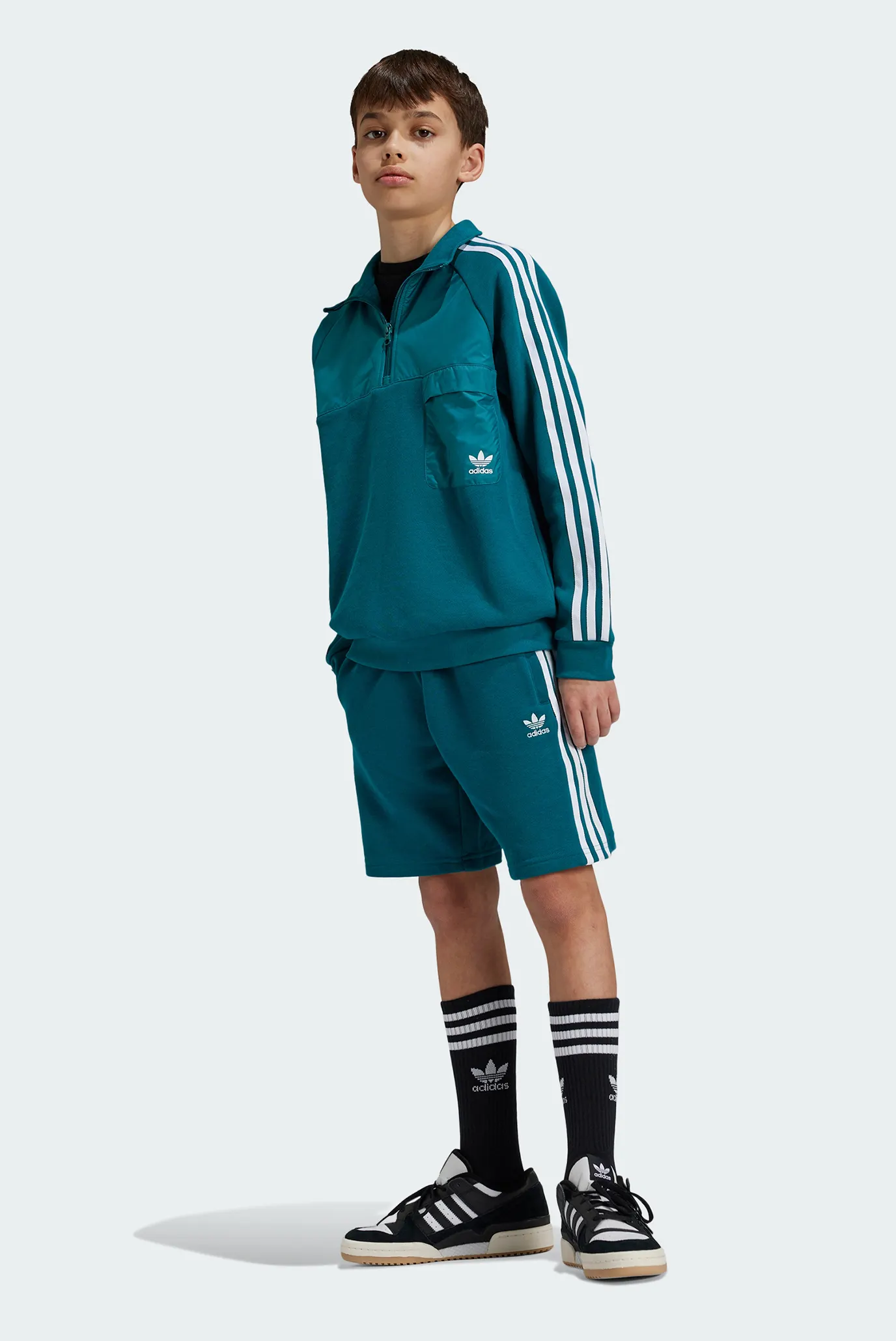 Детская бирюзовая спортивная кофта Trefoil Crew Kids 2