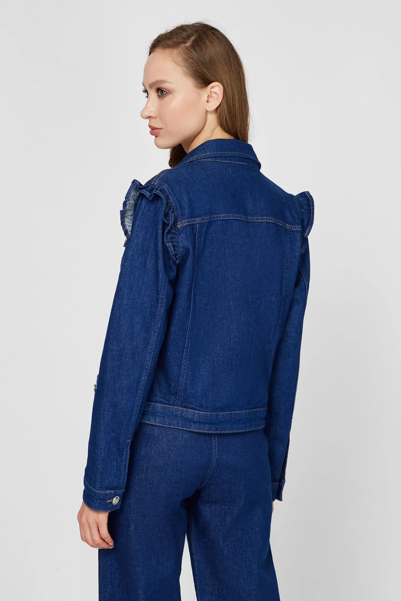 Жіноча темно-синя джинсова куртка 3