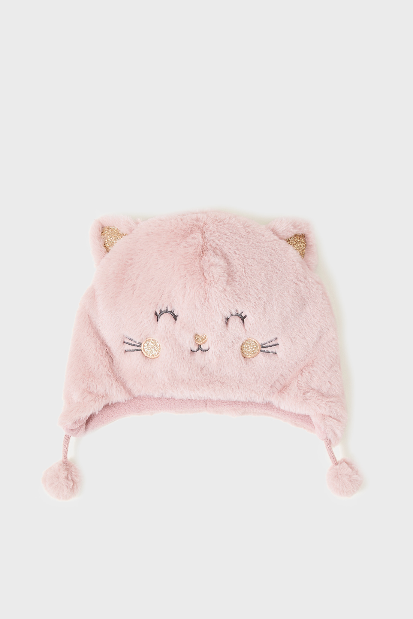 Детская розовая шапка FLUFFY CAT CHULLO 1