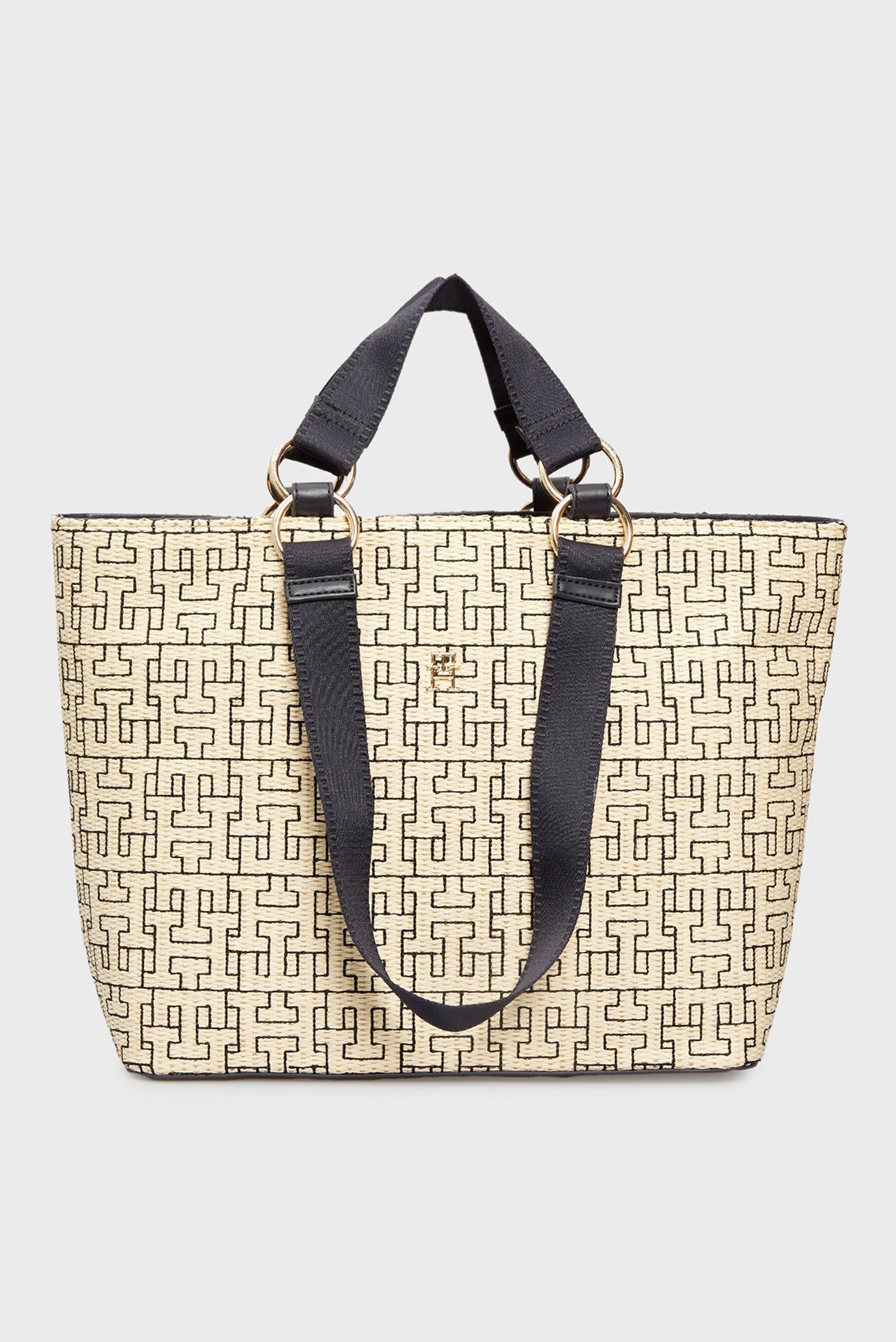 Женская бежевая сумка с узором TH CITY MONO TOTE 1