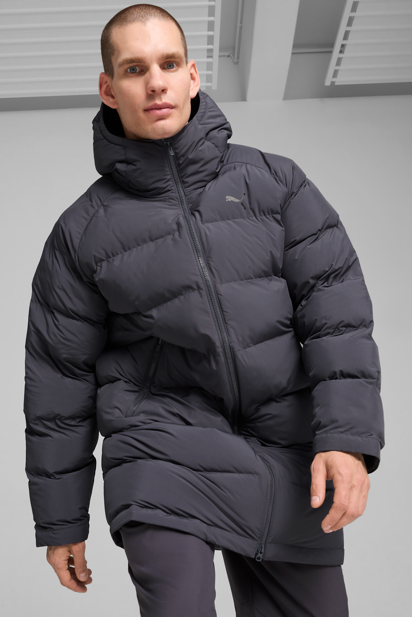 Чоловіча сіра парка Monomaterial Parka Men 1