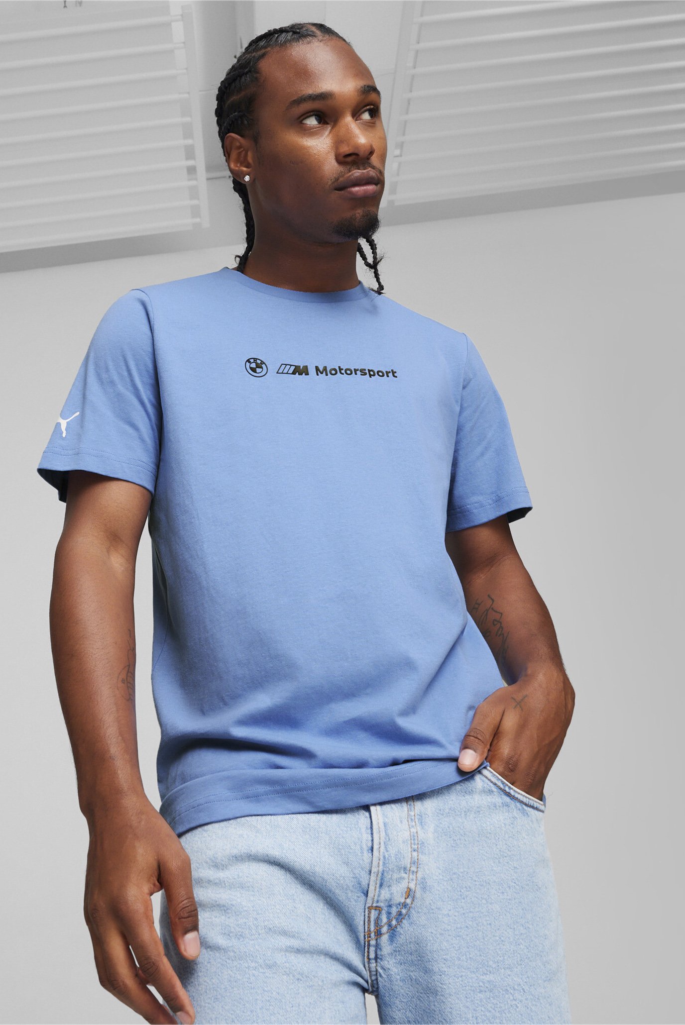 Мужская голубая футболка BMW M Motorsport Men's Logo Graphic Tee 1