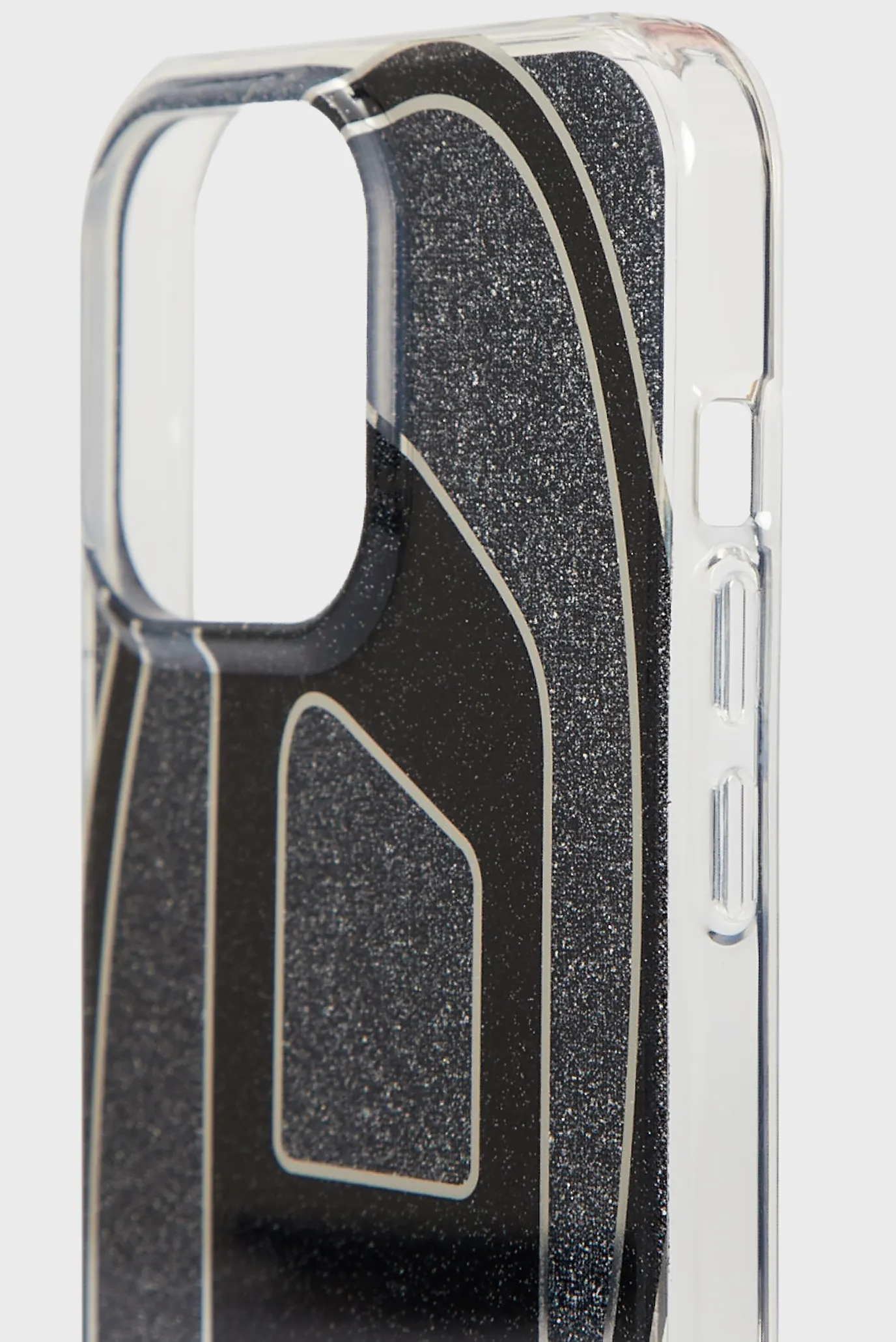 Черный чехол для телефона Diesel Oval D Glitter Case SS24 for iPhone 15 Pro Max 3