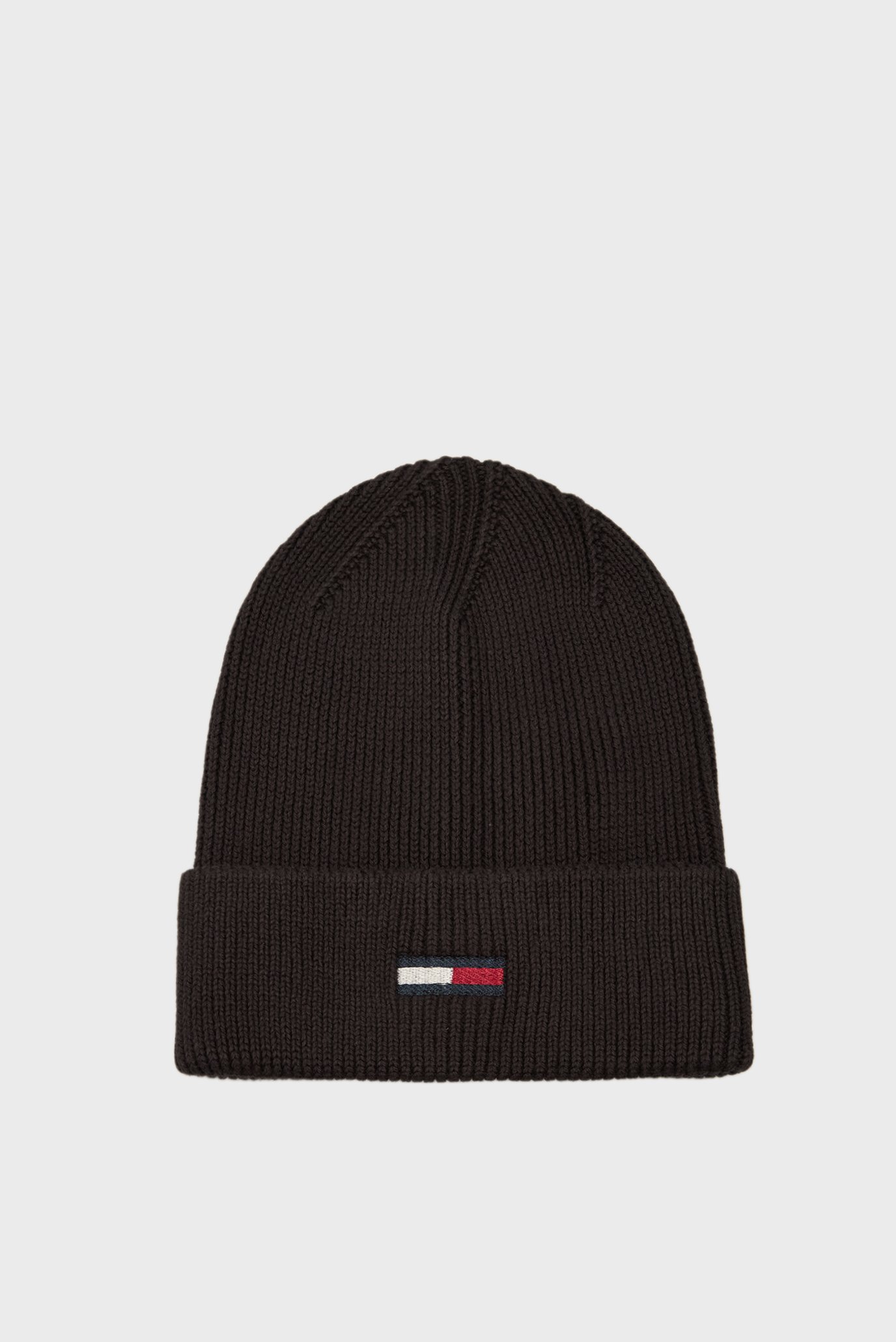 Женская черная шапка TJW ELONGATED FLAG BEANIE 1