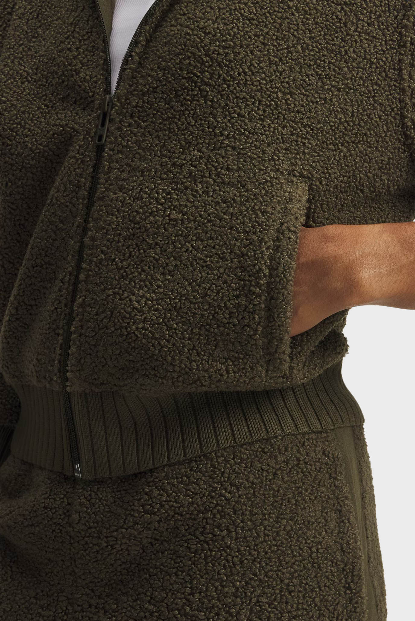 Жіноче зелене худі UA High Pile Fleece Jkt 5