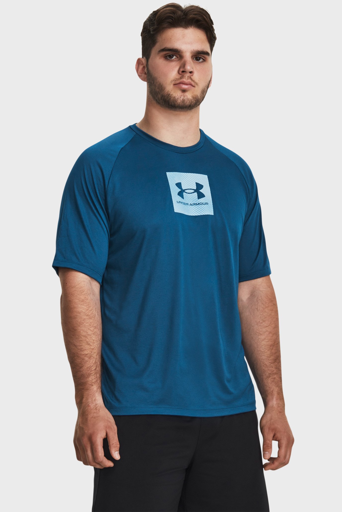 Чоловіча синя футболка UA Tech Prt Fill SS 1