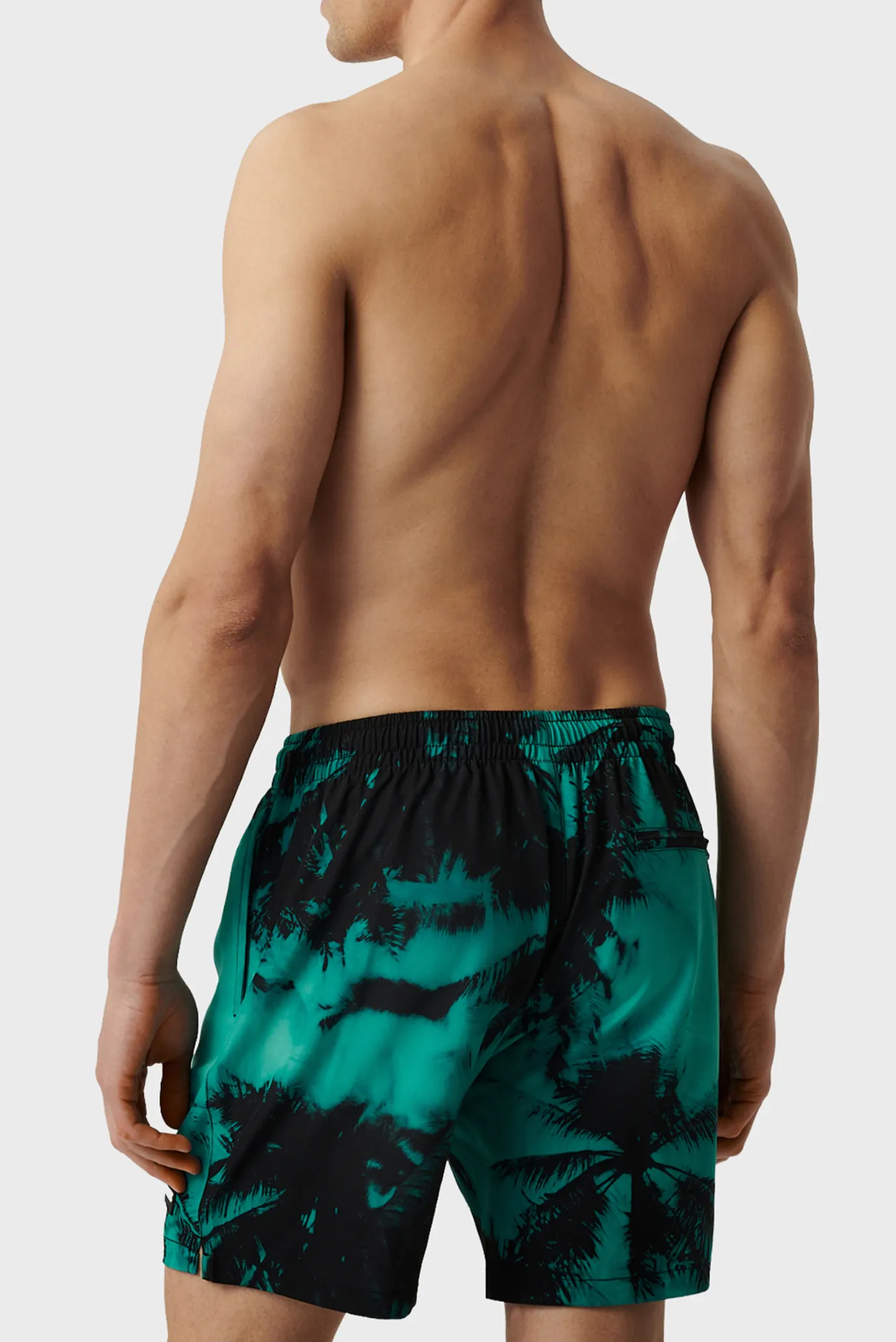 Чоловічі чорні плавальні шорти з візерунком 2