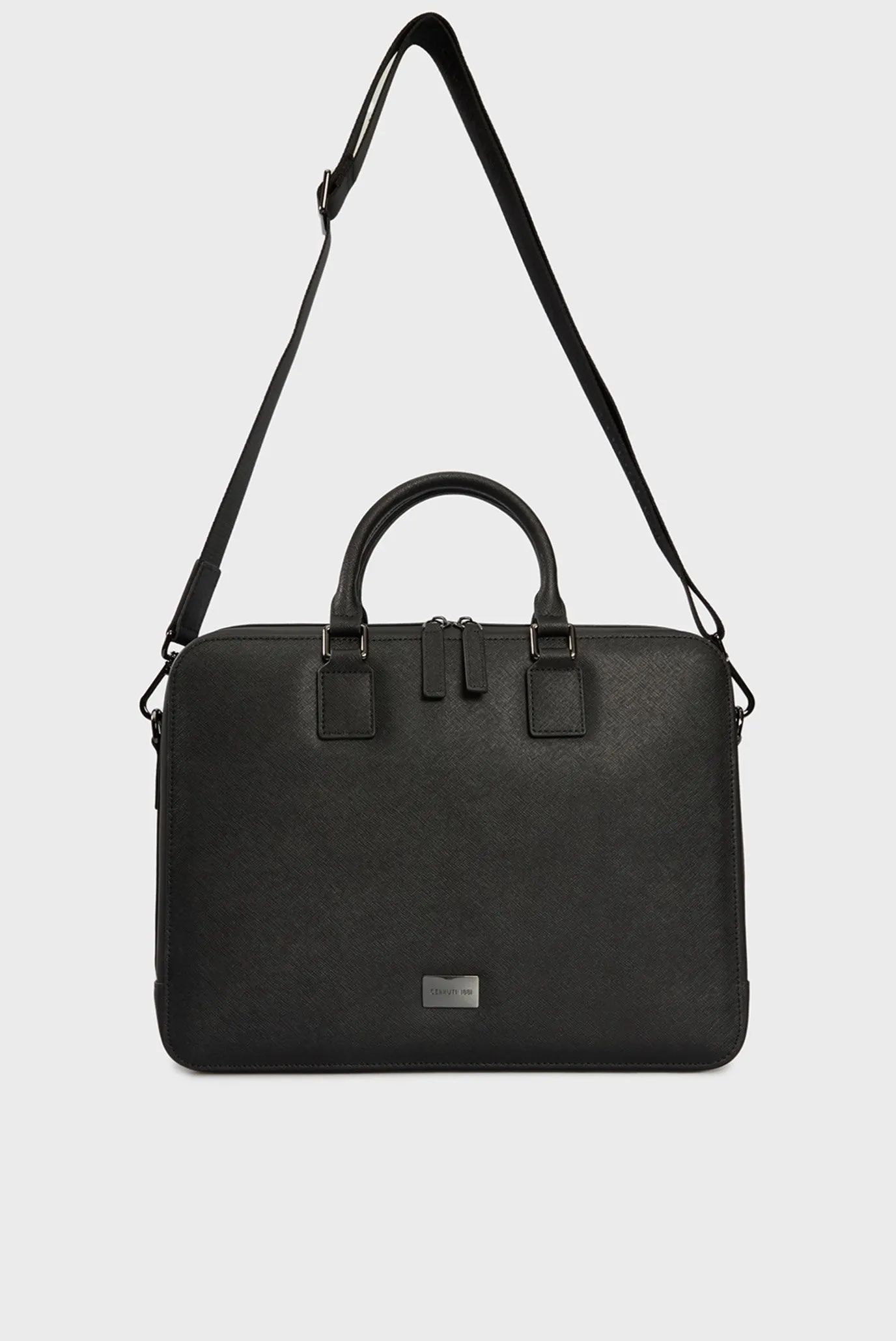 Чоловіча чорна шкіряна сумка для ноутбука VIN BRIEFCASE 5