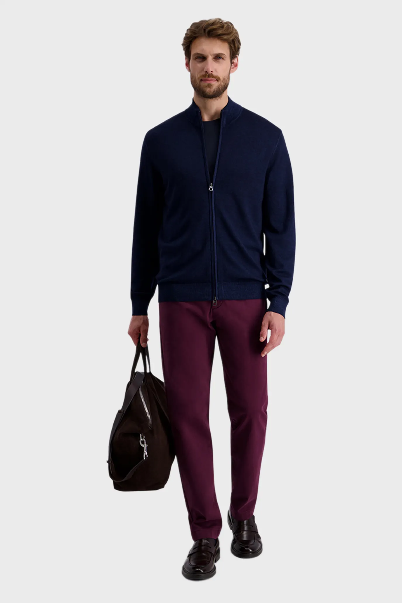 Чоловічий темно-синій вовняний кардиган 5