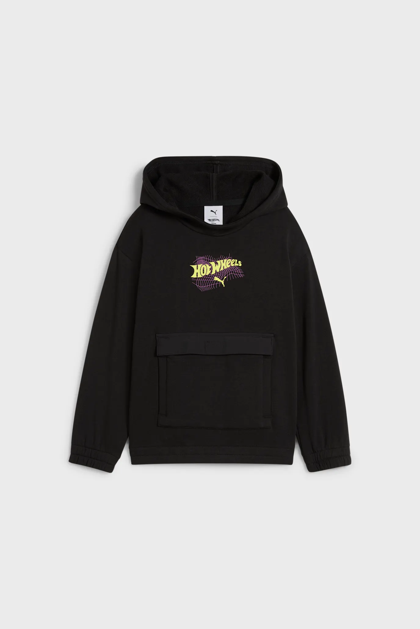 Детское черное худи PUMA x HOT WHEELS™ Relaxed Graphic Hoodie Kids 4