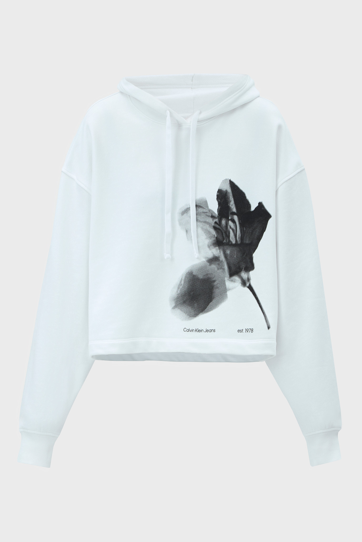 Женское белое худи FLOWER GRAPHIC HOODIE 1