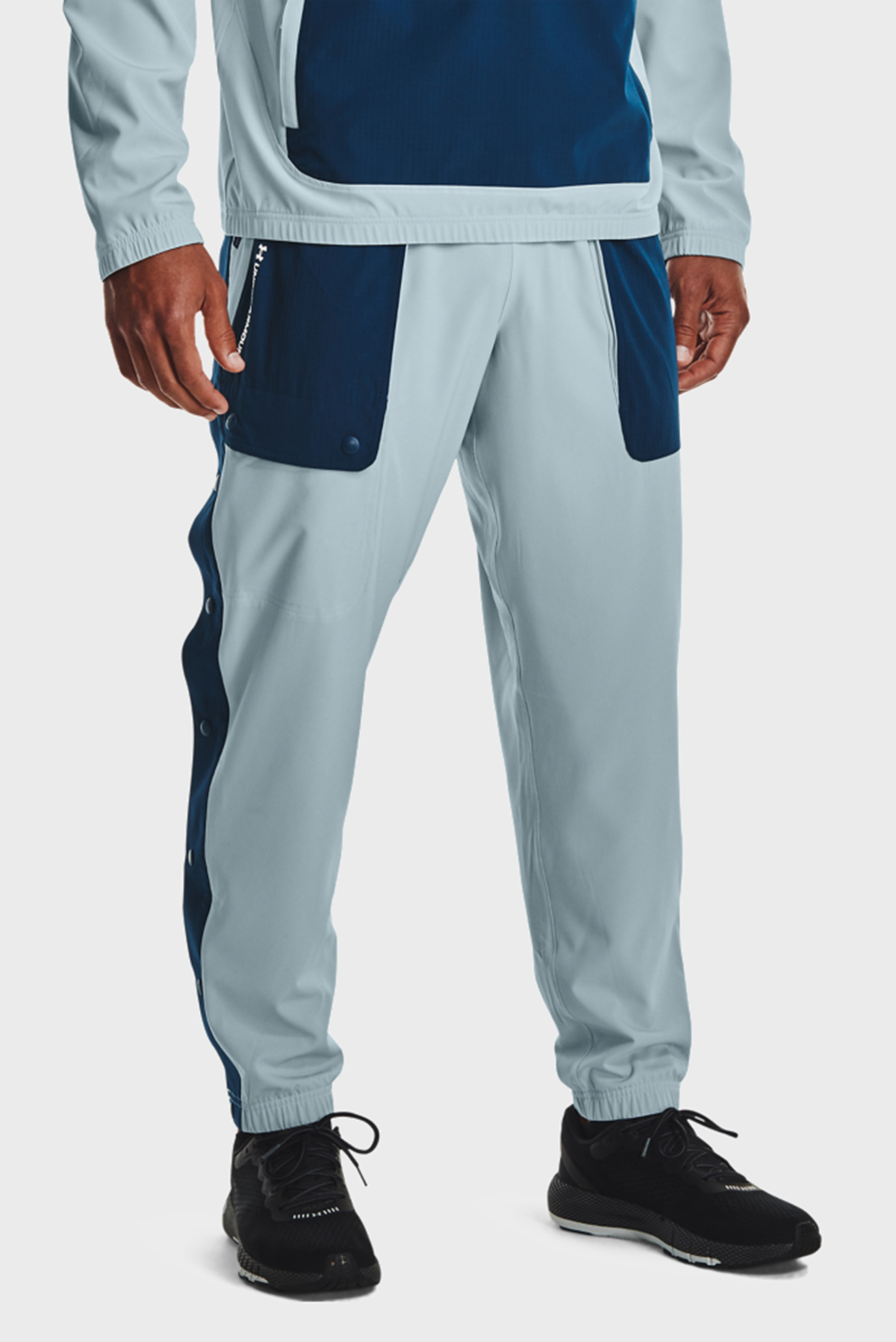 Чоловічі блакитні спортивні штани UA RUSH ™ WOVEN TEAR AWAY PANT 1