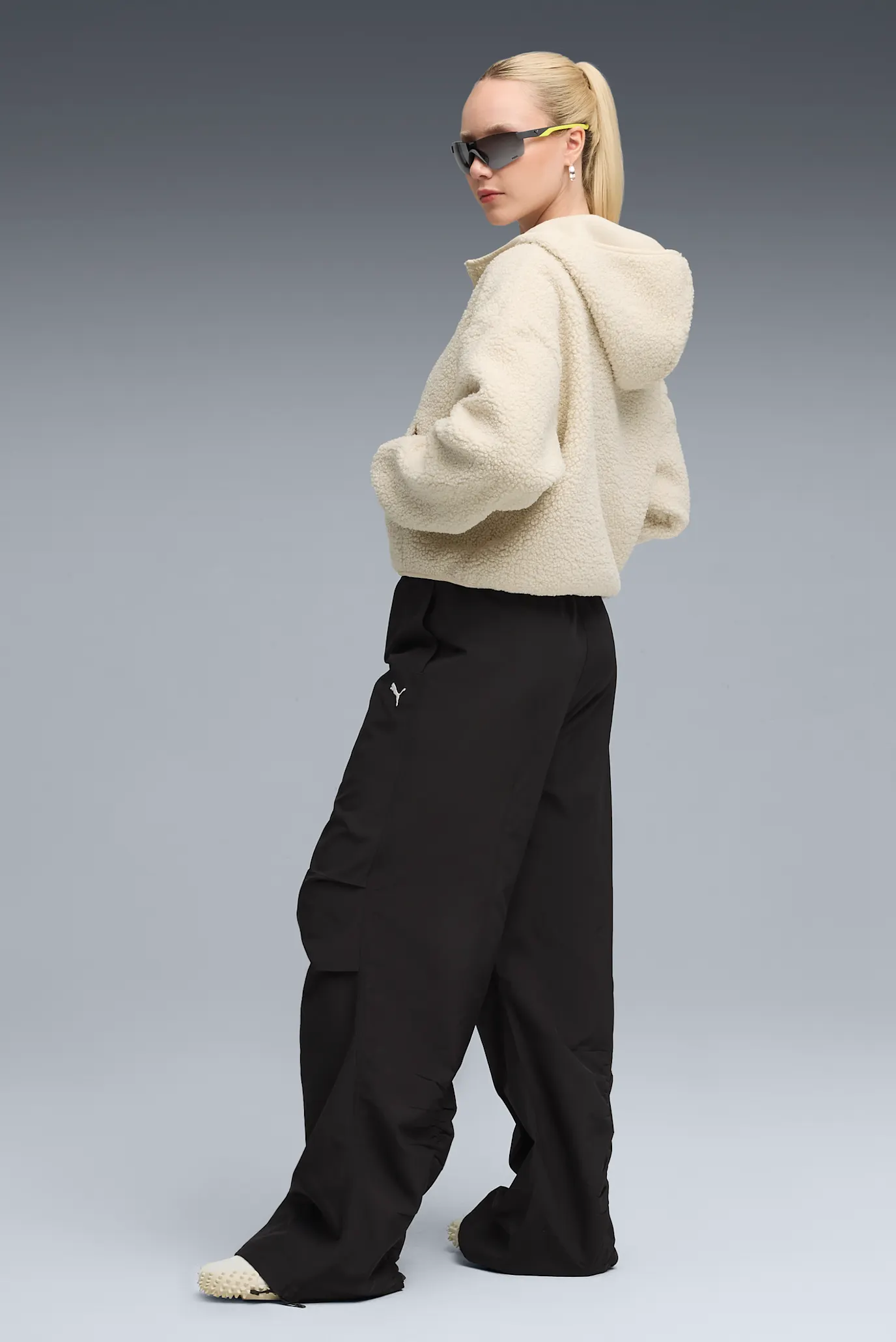 Женское белое худи Wardrobe Essentials Oversized Polar Fleece Hoodie Women 2