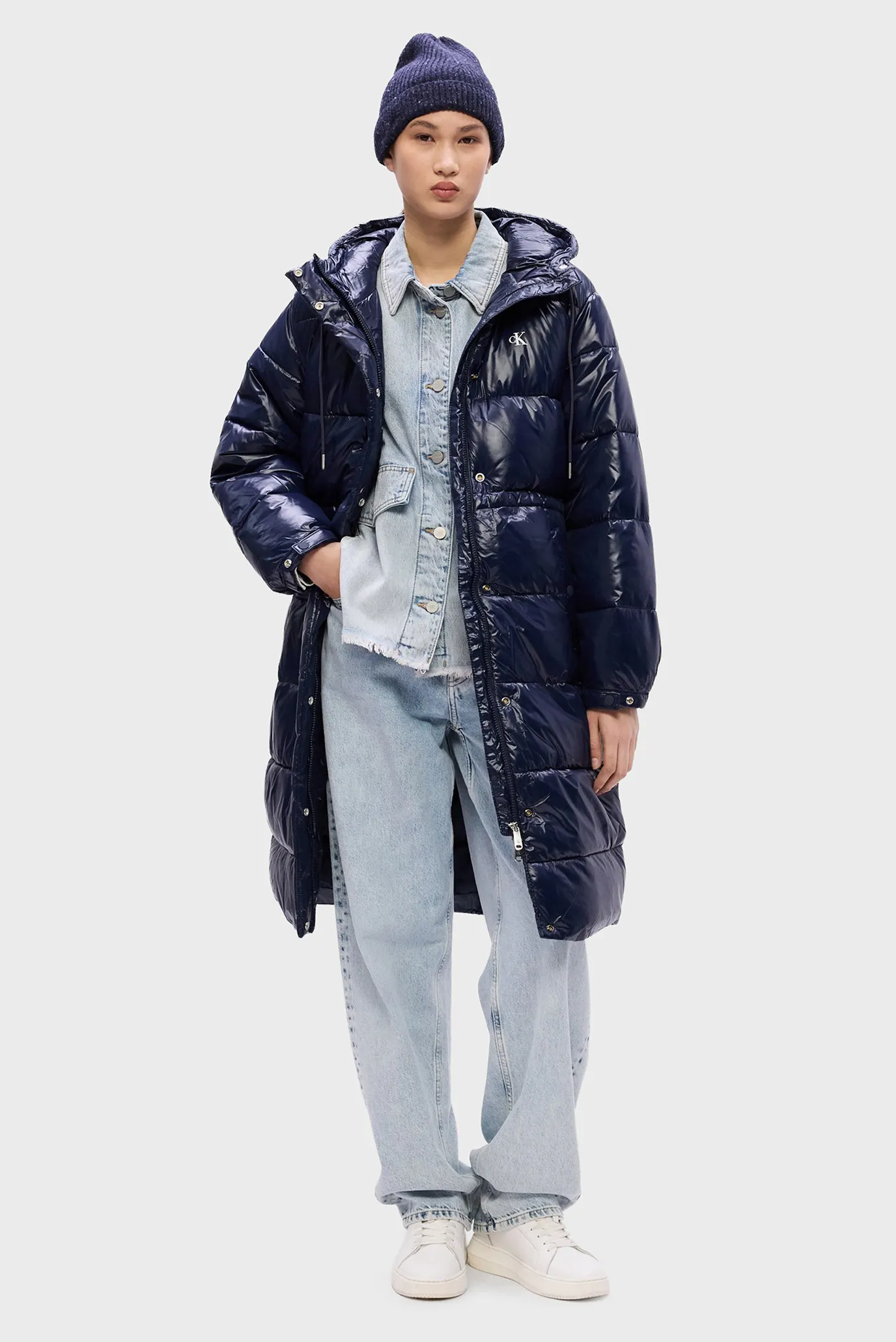 Жіночий темно-синій пуховик SHINE 4