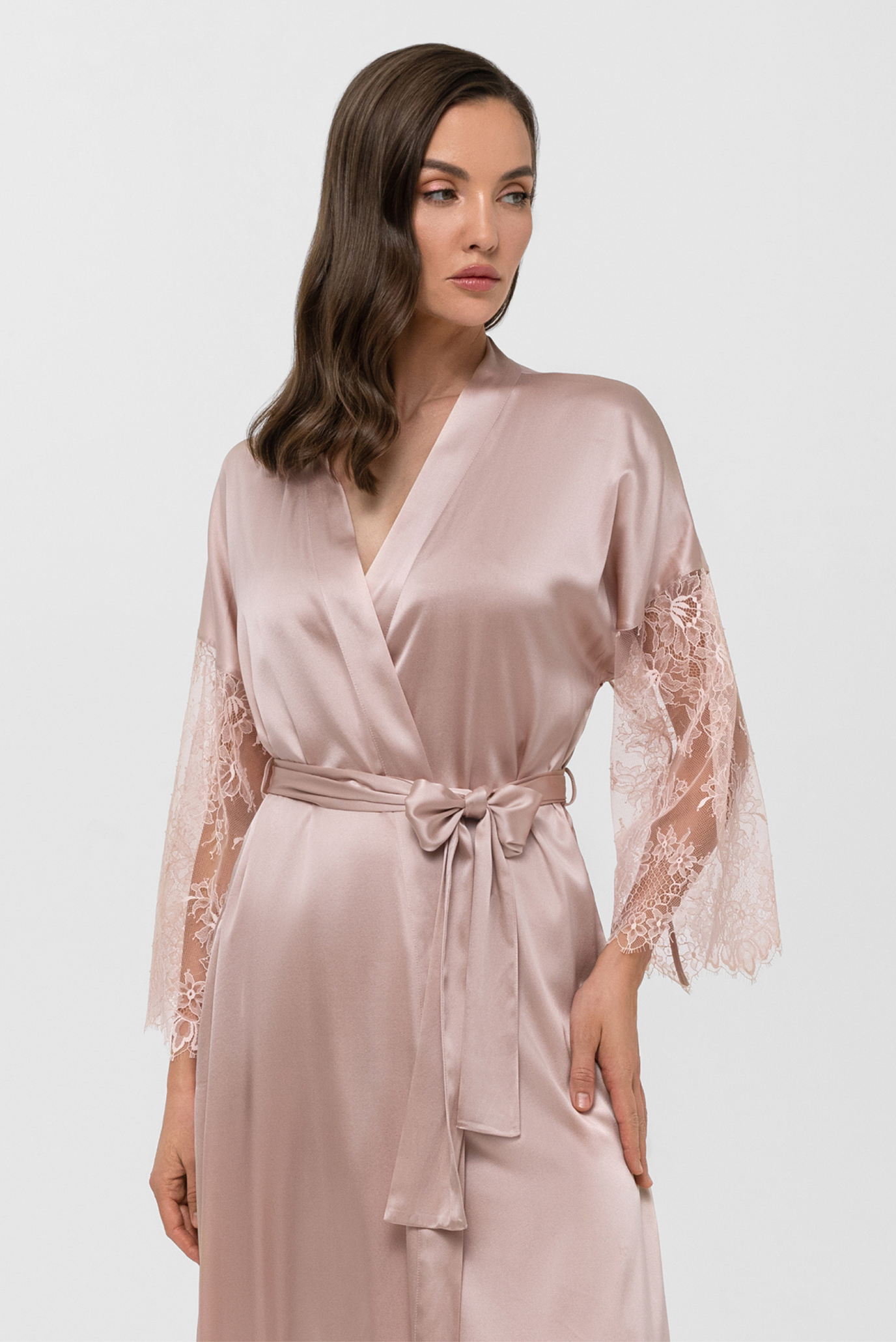 Женский пудровый шелковый пеньюар Розовый 40 MARC&ANDRE S25-00SS201-L Женский пудровый шелковый пеньюар Розовый 40 MARC&ANDRE S25-00SS201-L