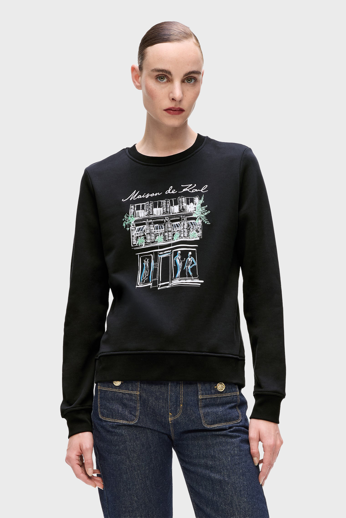 Женский черный свитшот paris Черный XS Karl Lagerfeld A4W20065 Женский черный свитшот paris Черный XS Karl Lagerfeld A4W20065