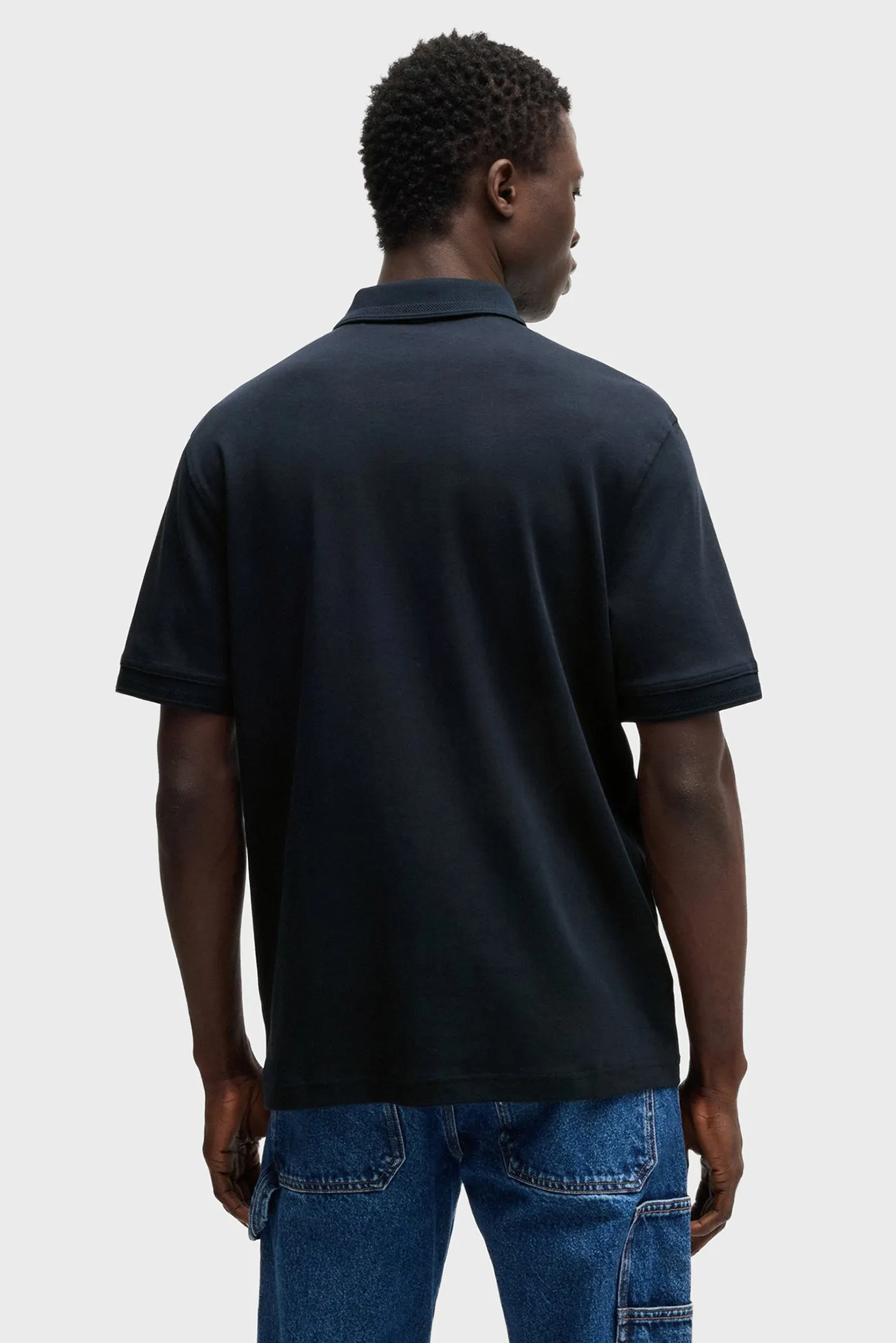 Чоловіче темно-синє поло Pe_Interlock 3