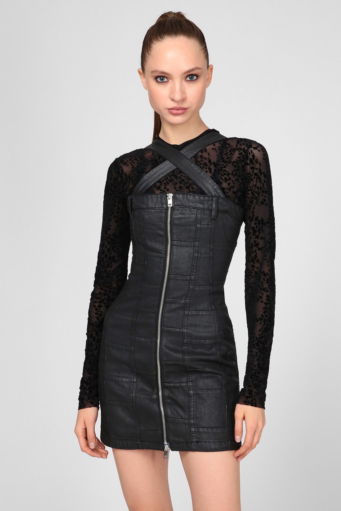 Женский черный джинсовое платье DE-VOLCANO-SX 1