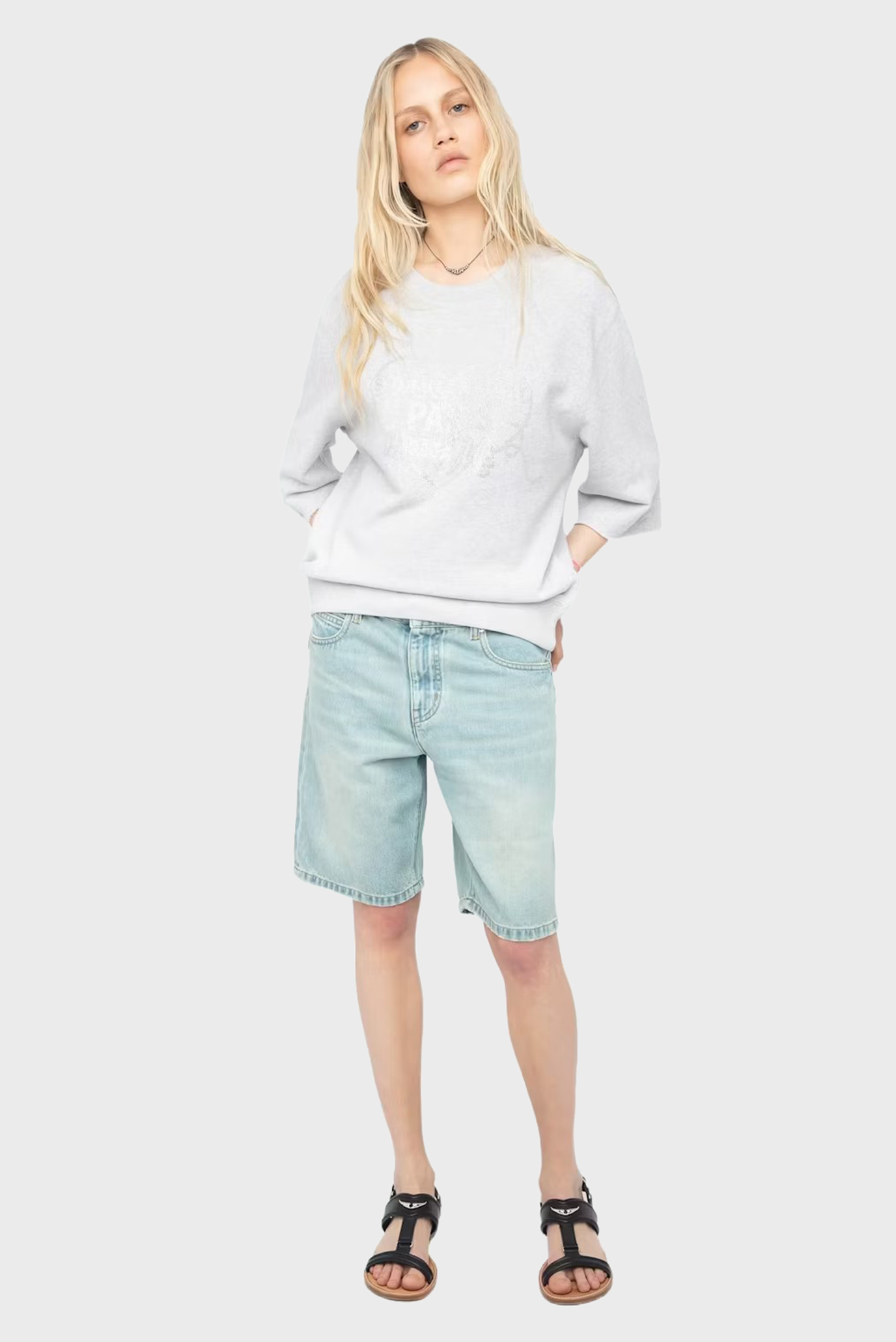 Женский серый свитшот Edmond Серый M ZADIG&VOLTAIRE JWSS01664_GRIS CHINE CLAI Женский серый свитшот Edmond Серый M ZADIG&VOLTAIRE JWSS01664_GRIS CHINE CLAI