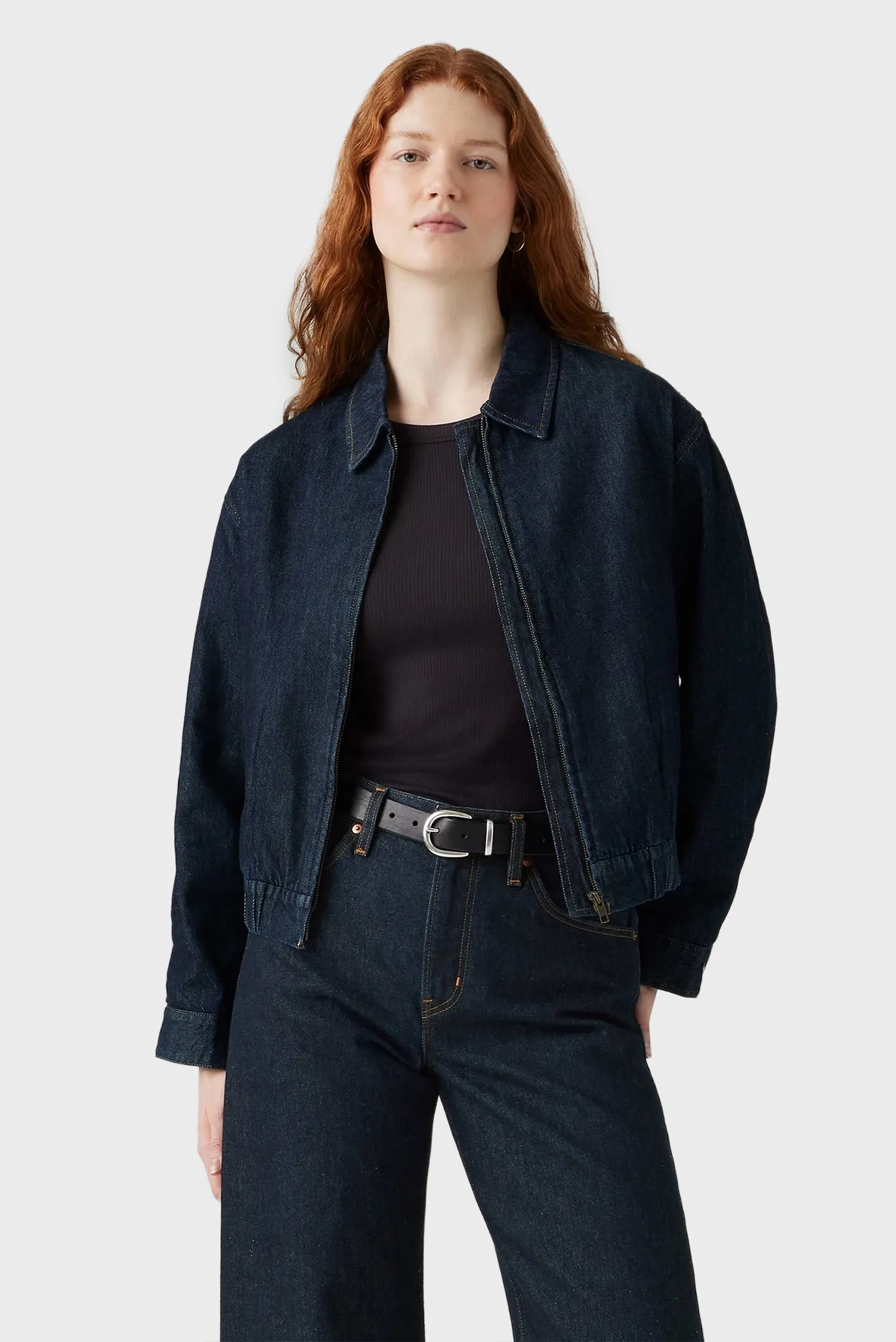 Жіноча темно-синя джинсова куртка 1