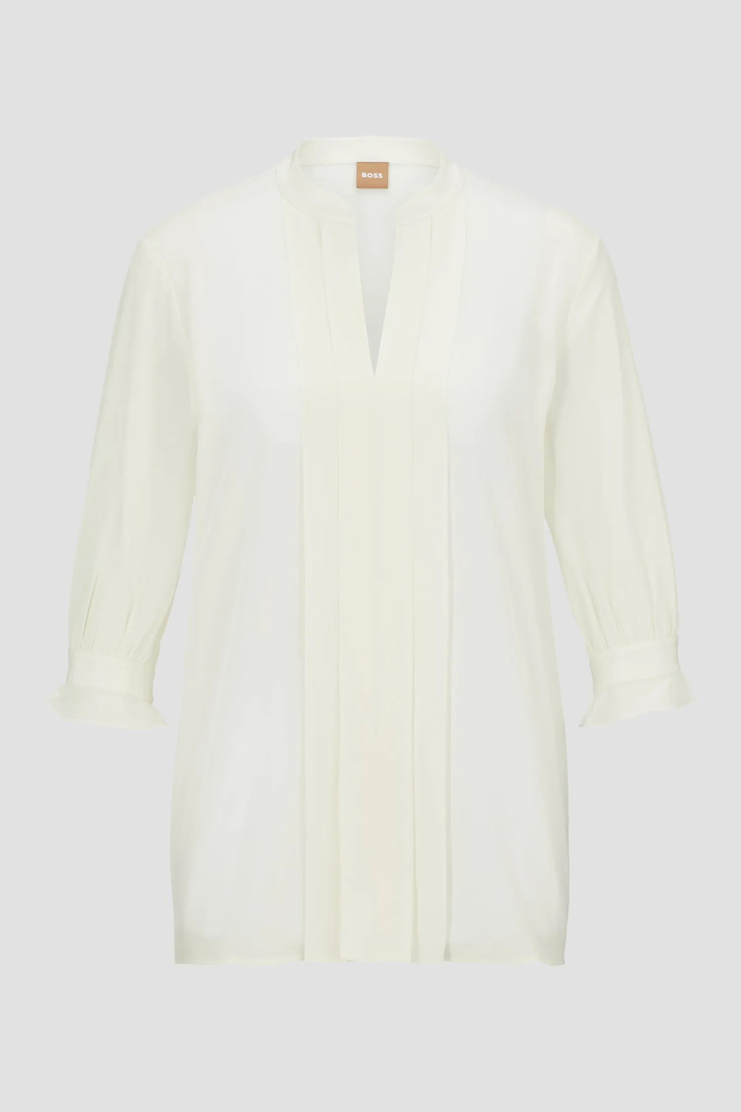 Женская белая шелковая блуза 5