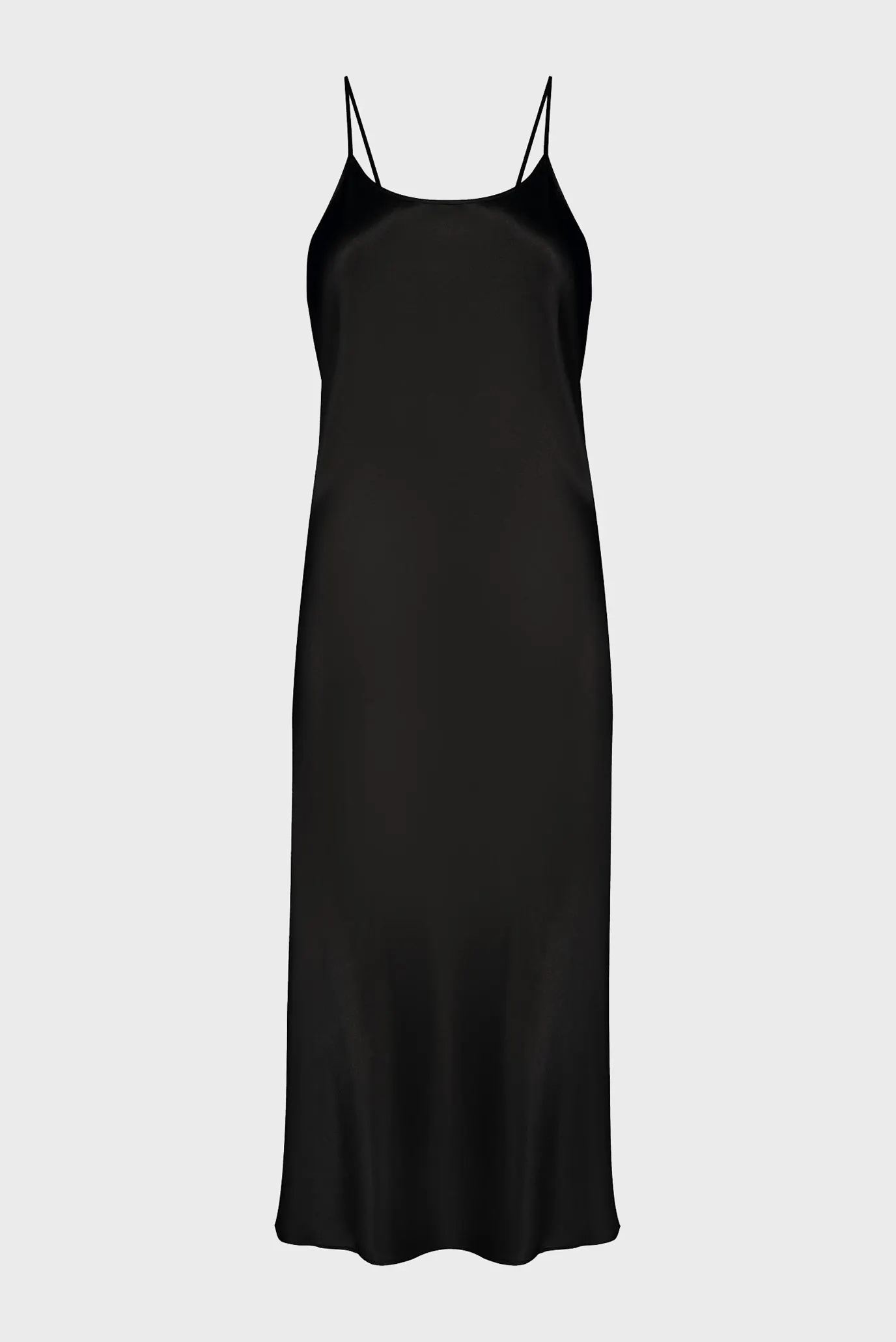 Женская черная шелковая ночная рубашка 6