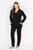 Жіноча чорна велюрова піжама (сорочка, брюки)