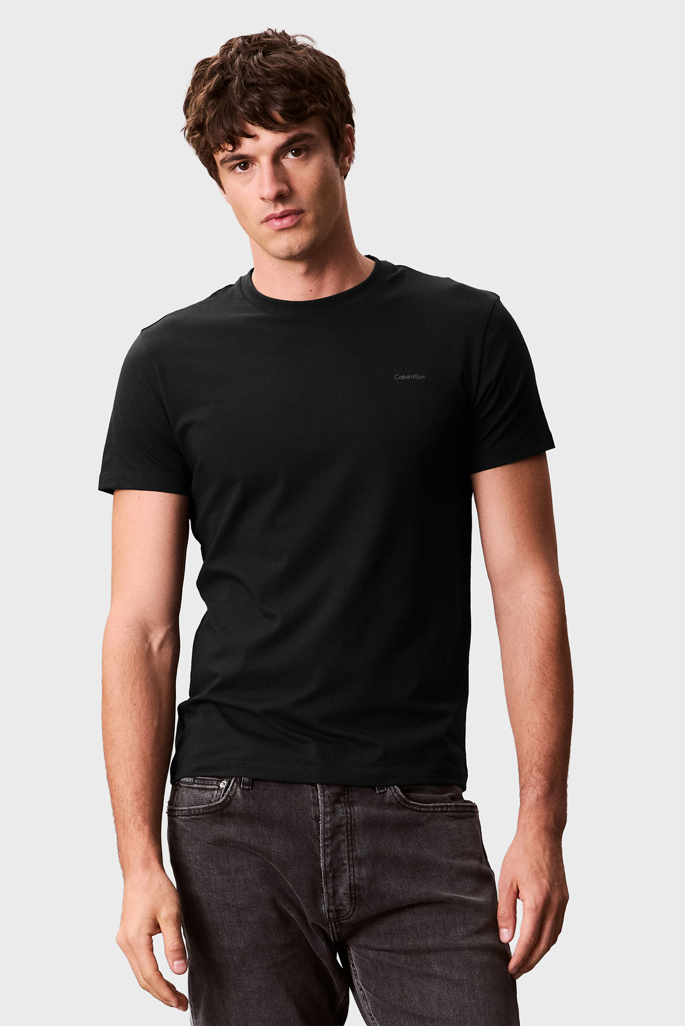 Мужская черная футболка SS SLIM STRETCH Черный XXL Calvin Klein LV04LC240G Мужская черная футболка SS SLIM STRETCH Черный XXL Calvin Klein LV04LC240G