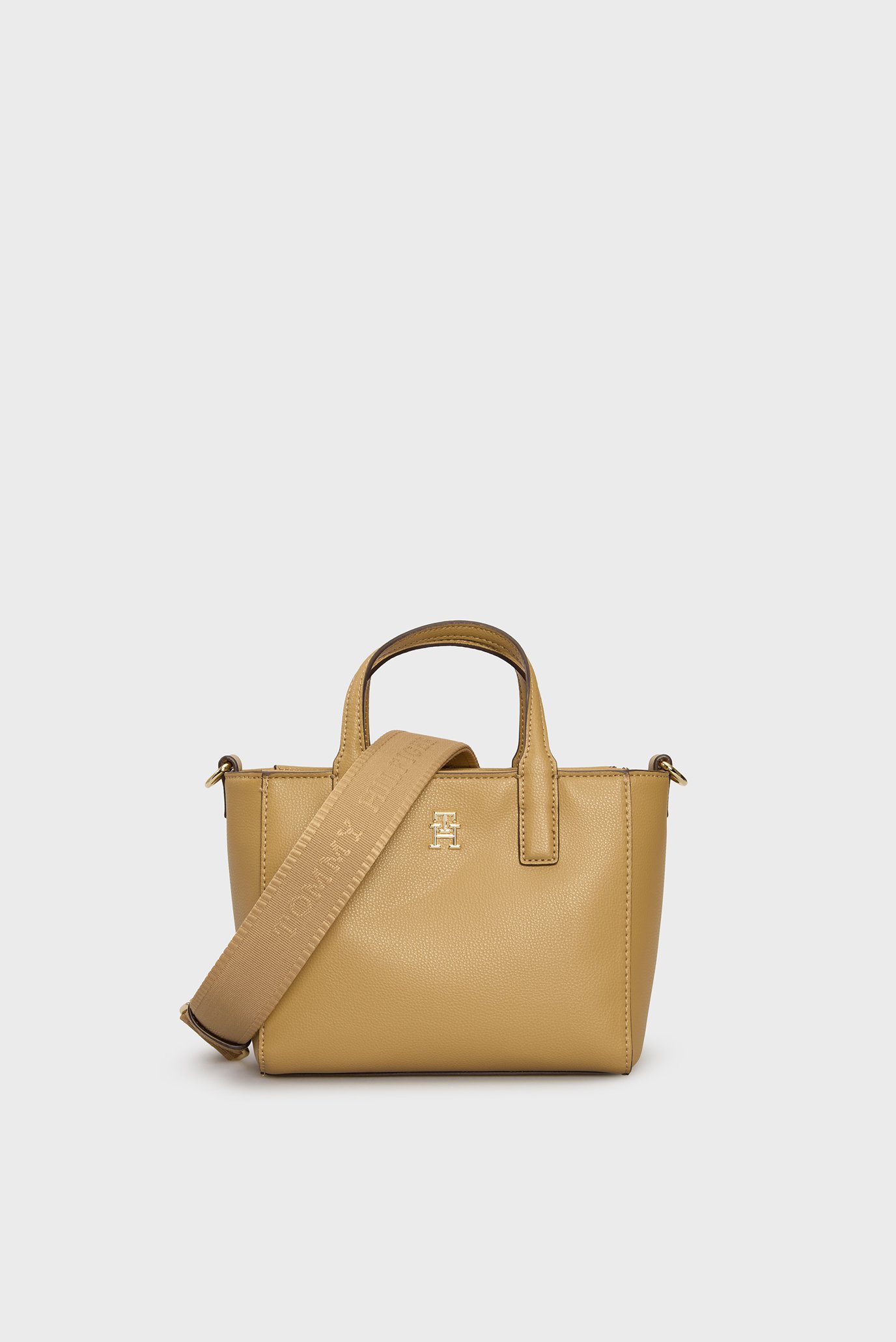 Женская бежевая сумка TH SOFT LOGO MINI TOTE 1