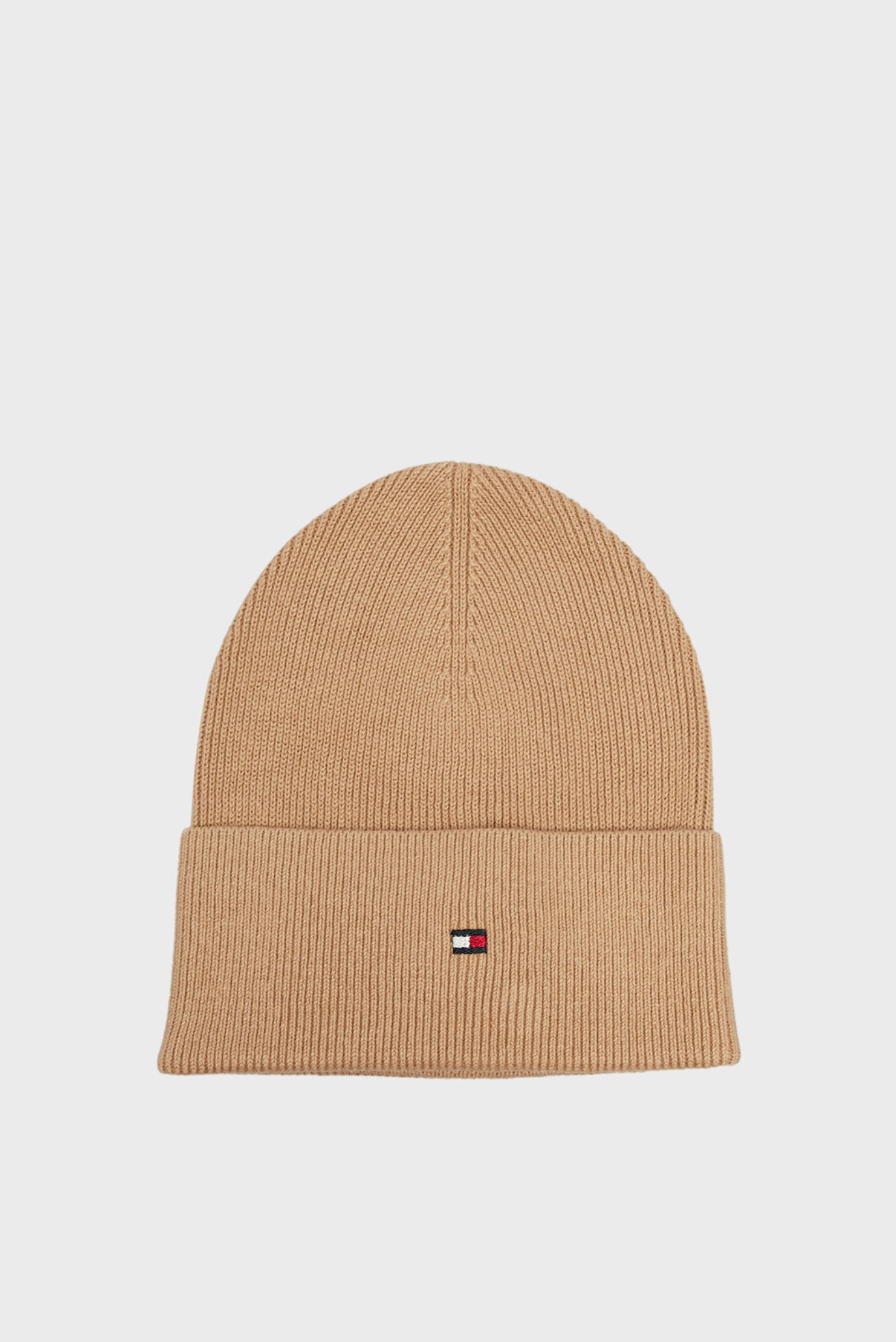 Женская бежевая шапка ESSENTIAL FLAG BEANIE 1