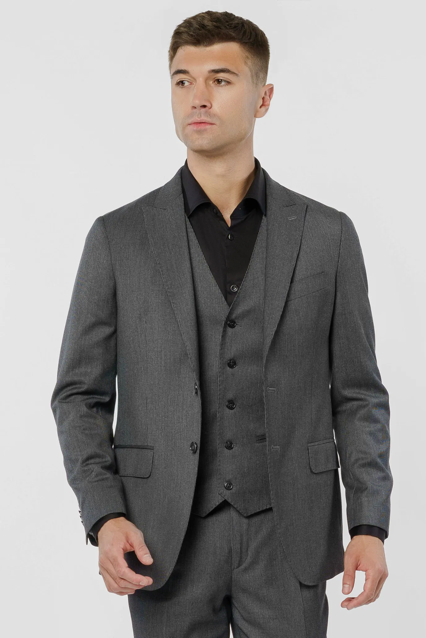 Чоловічий темно-сірий костюм (піджак, брюки) 3