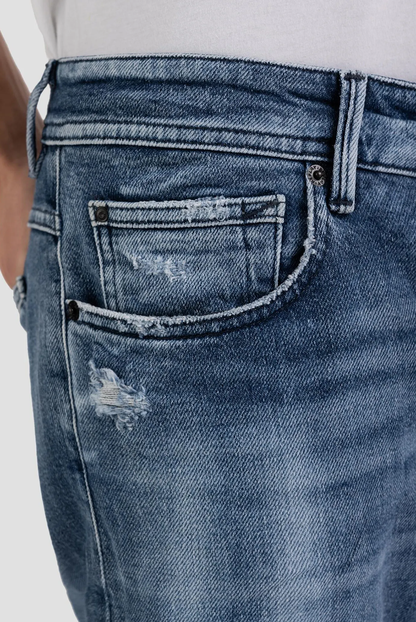 Чоловічі темно-сині джинси 4