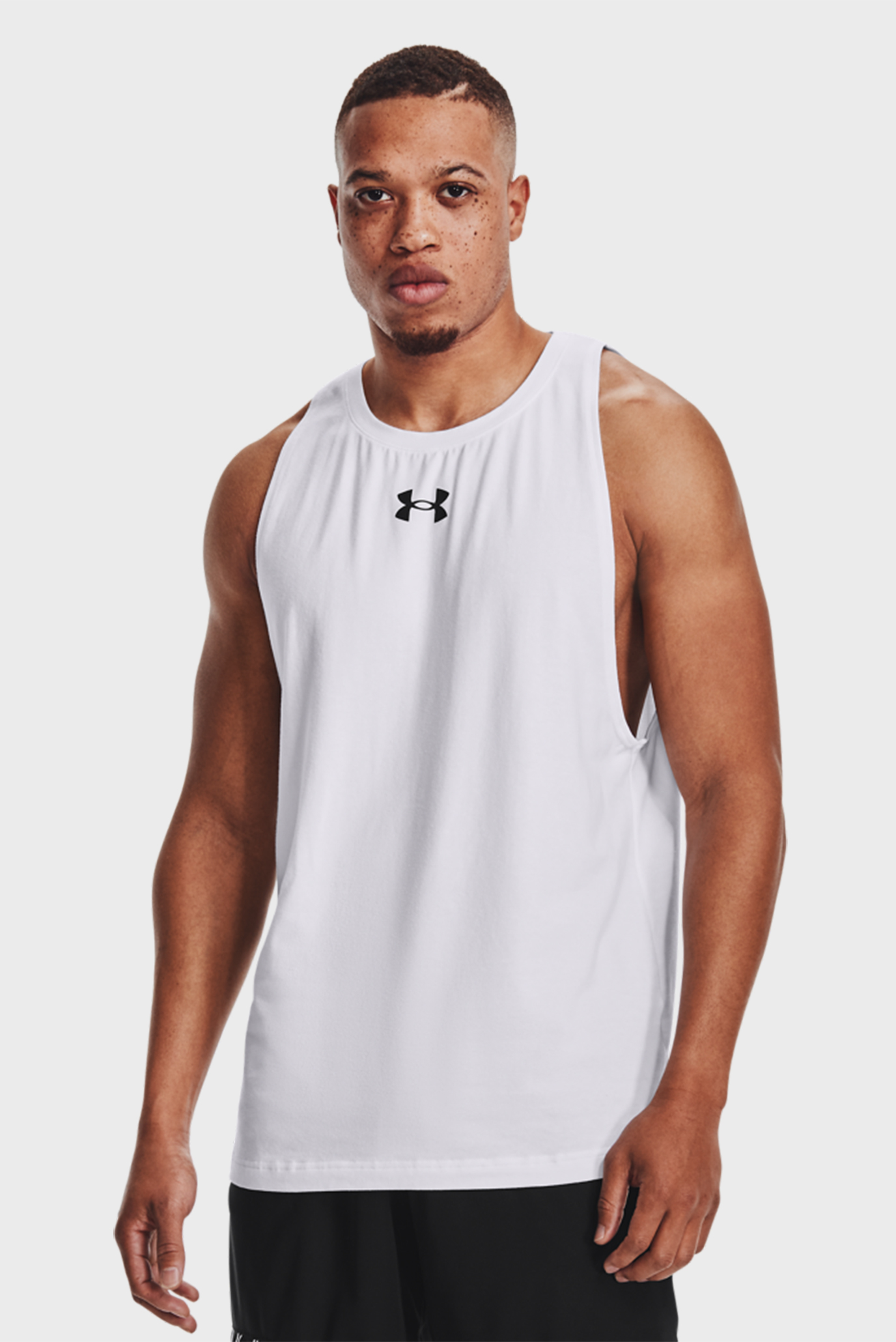 Мужская белая майка UA BASELINE COTTON TANK 1