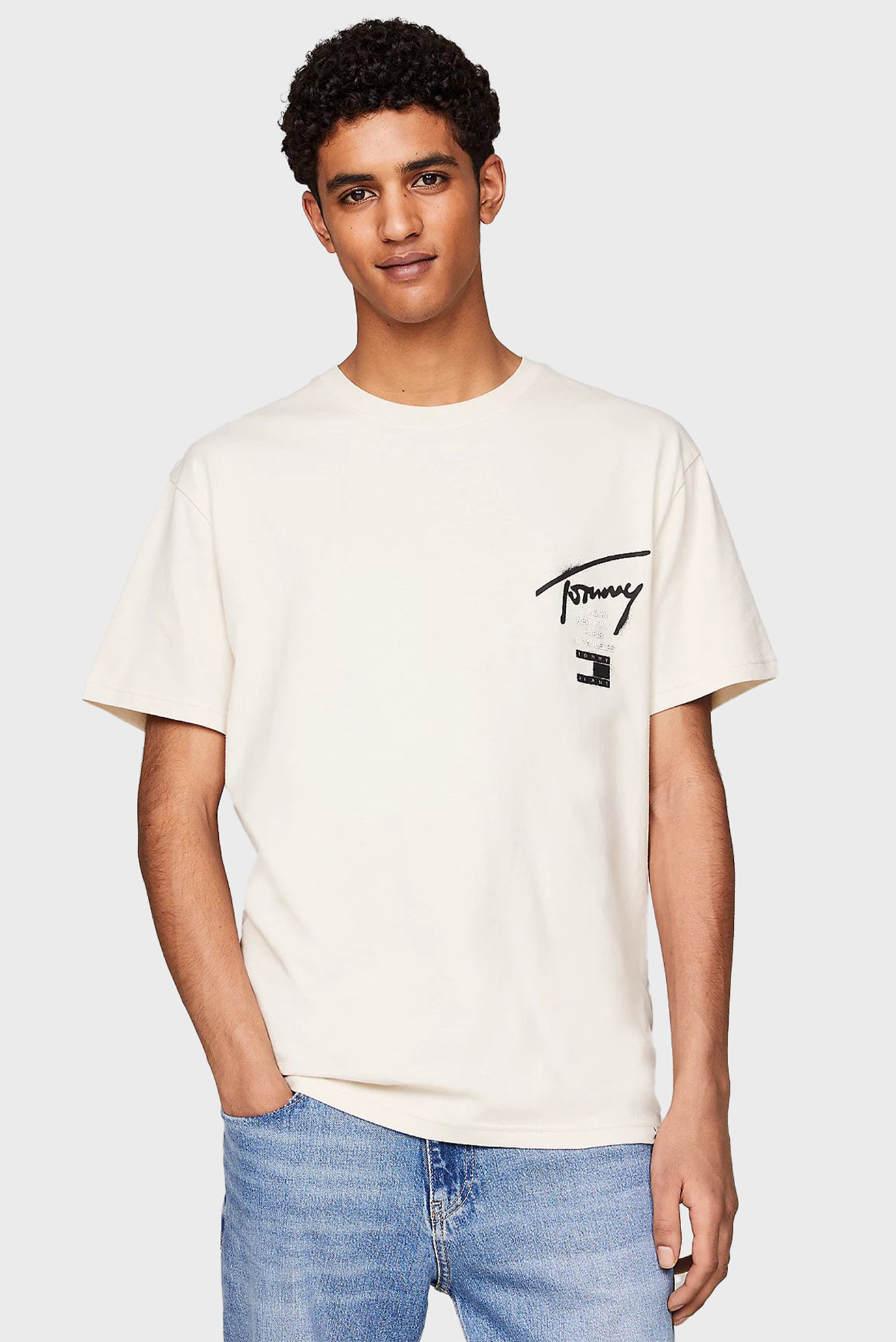 Мужская белая футболка TJM REG GRAFFITI SIG TEE EXT 1