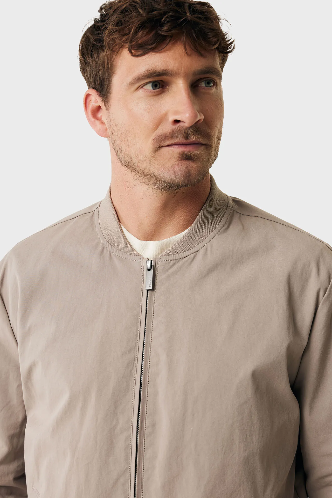 Чоловічий бежевий бомбер Cotton blend bomber jacket 4