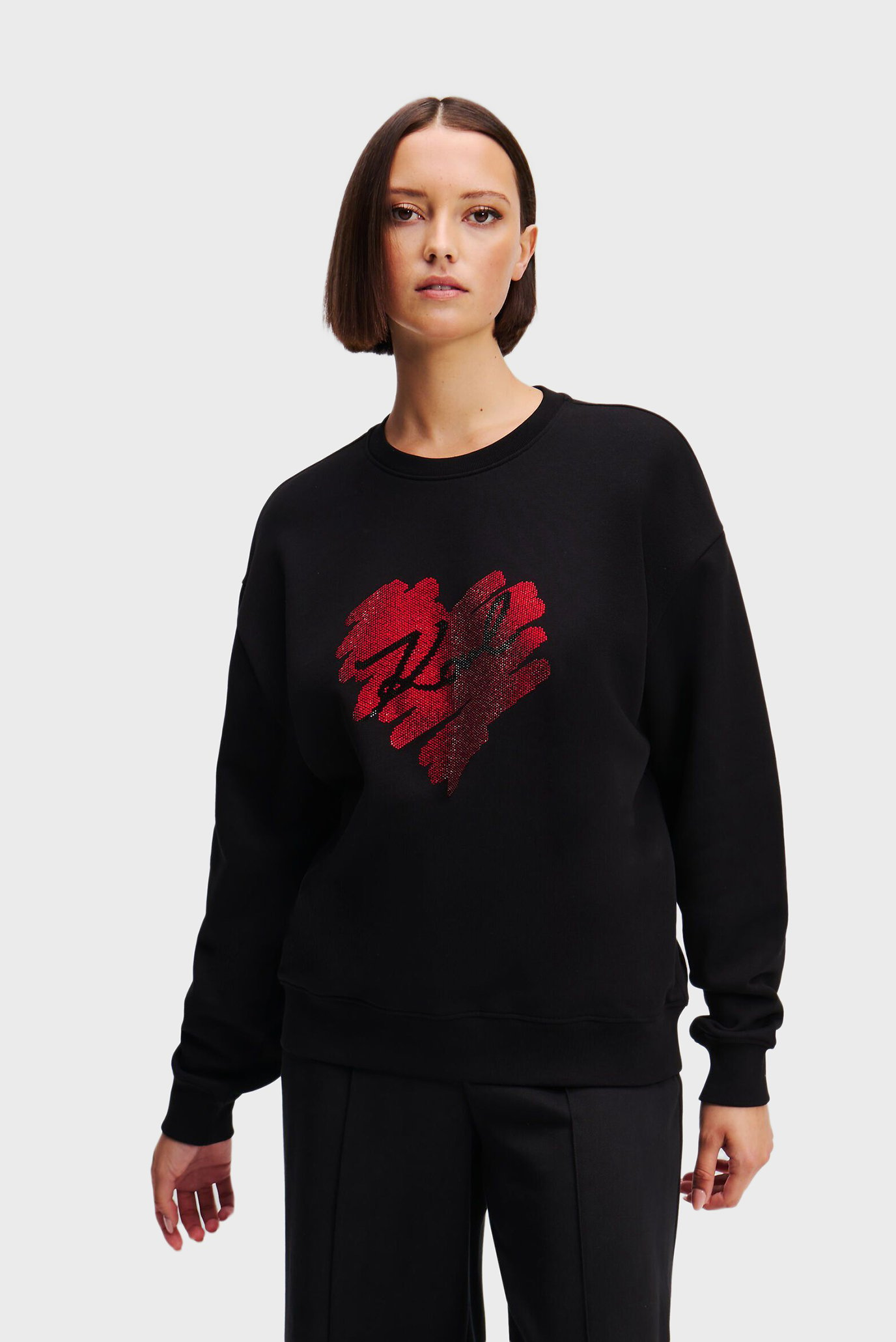 Жіночий чорний світшот HEARTS RS SWEATSHIRT 1