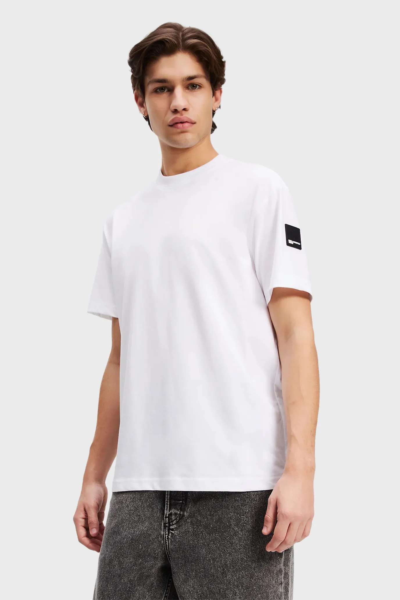 Мужская белая футболка reg rubber patch tee 1