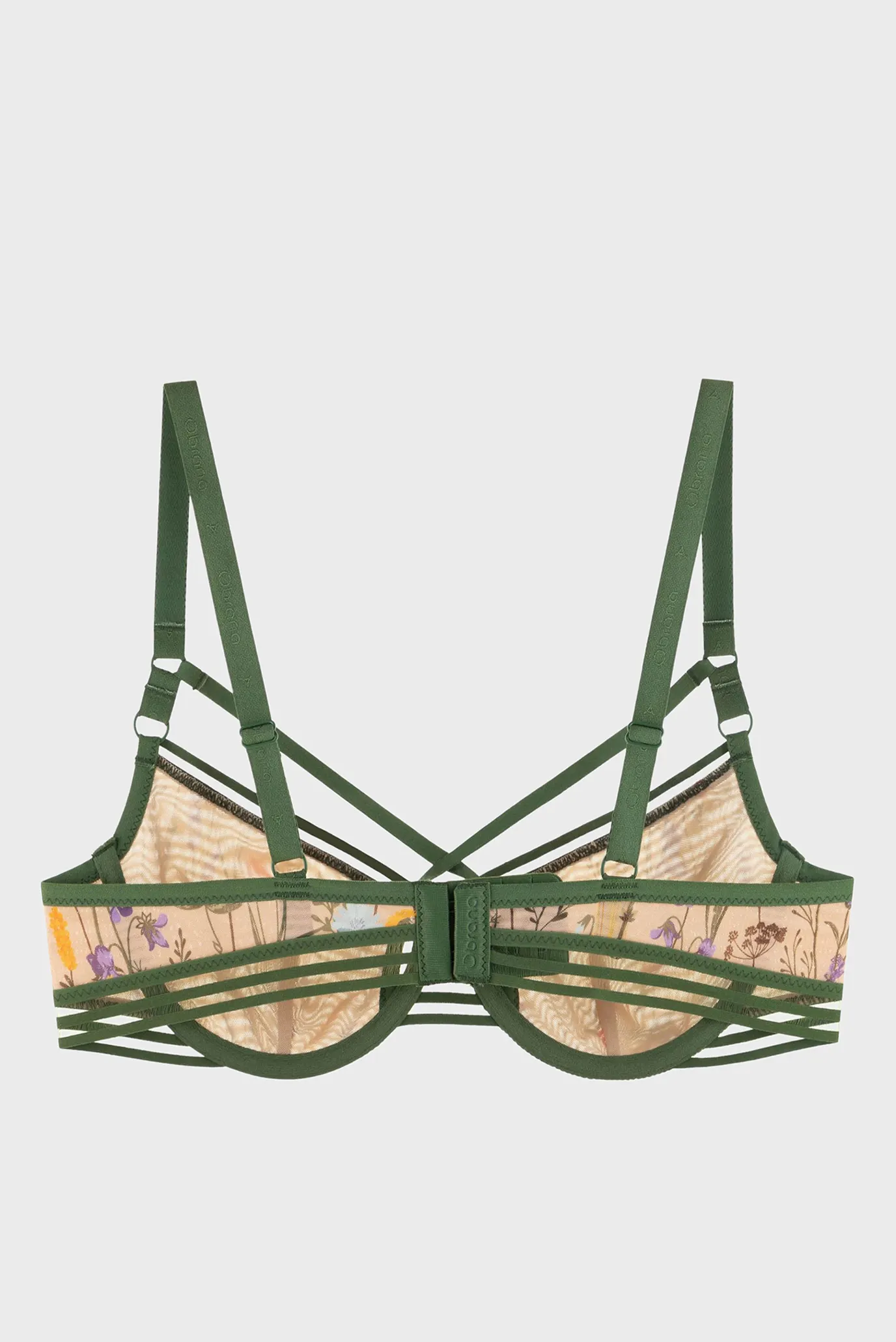 Жіночий бежевий бюстгальтер з візерунком 2