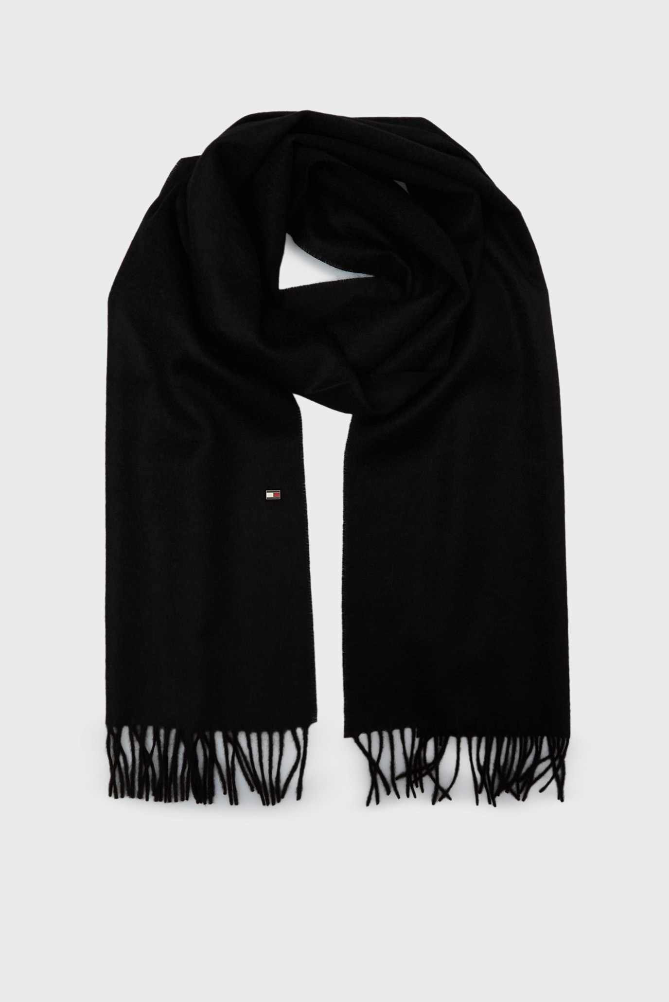 Чоловічий чорний кашеміровий шарф TH DC CASHMERE SCARF 1