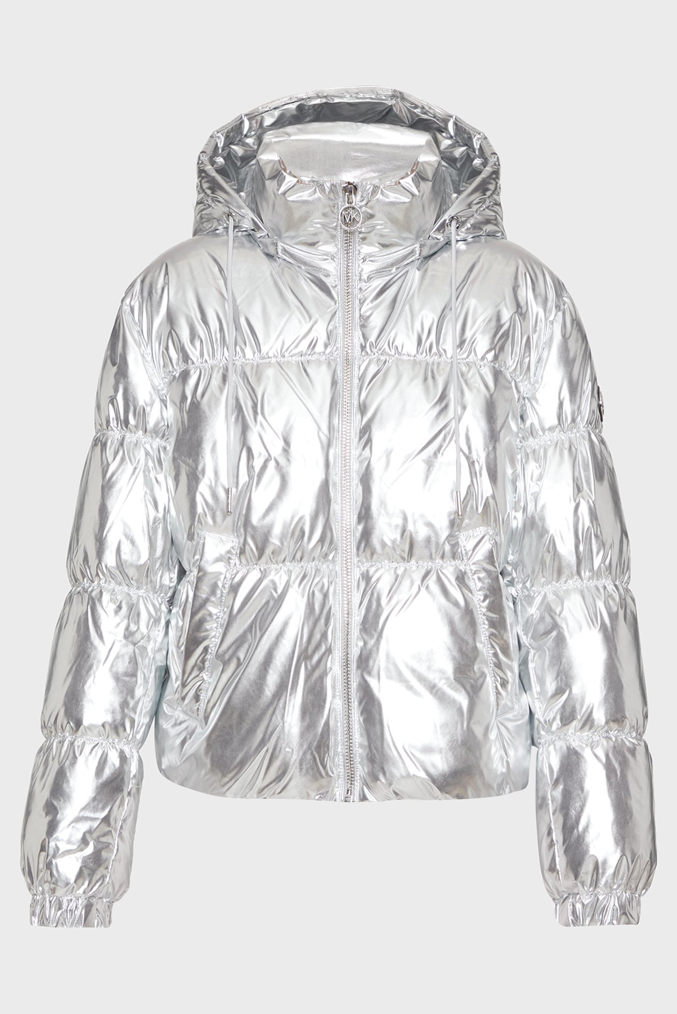 Жіноча срібляста куртка HOODED HIGH SHINE DOWN JACKET 1