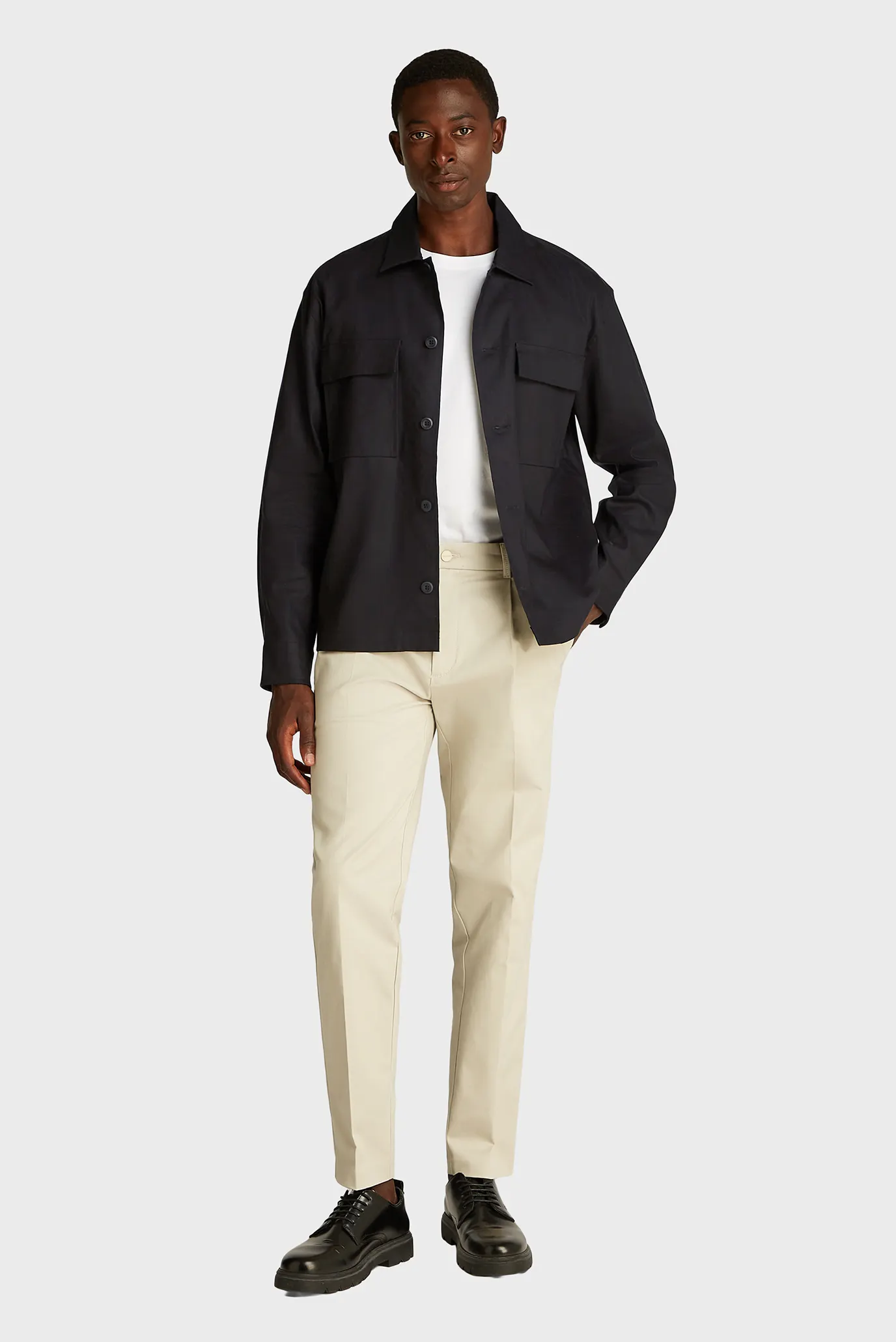 Чоловіча чорна сорочка STRETCH OVERSHIRT 2