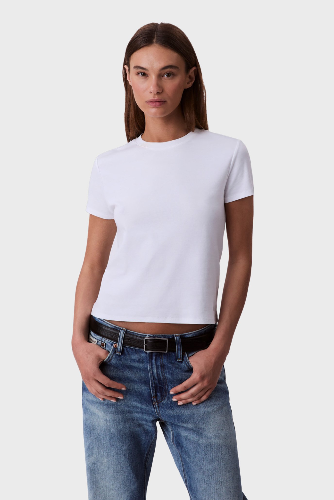 Женская белая футболка SS SUPIMA CREWNECK Белый XXS Calvin Klein LV044C216G Женская белая футболка SS SUPIMA CREWNECK Белый XXS Calvin Klein LV044C216G