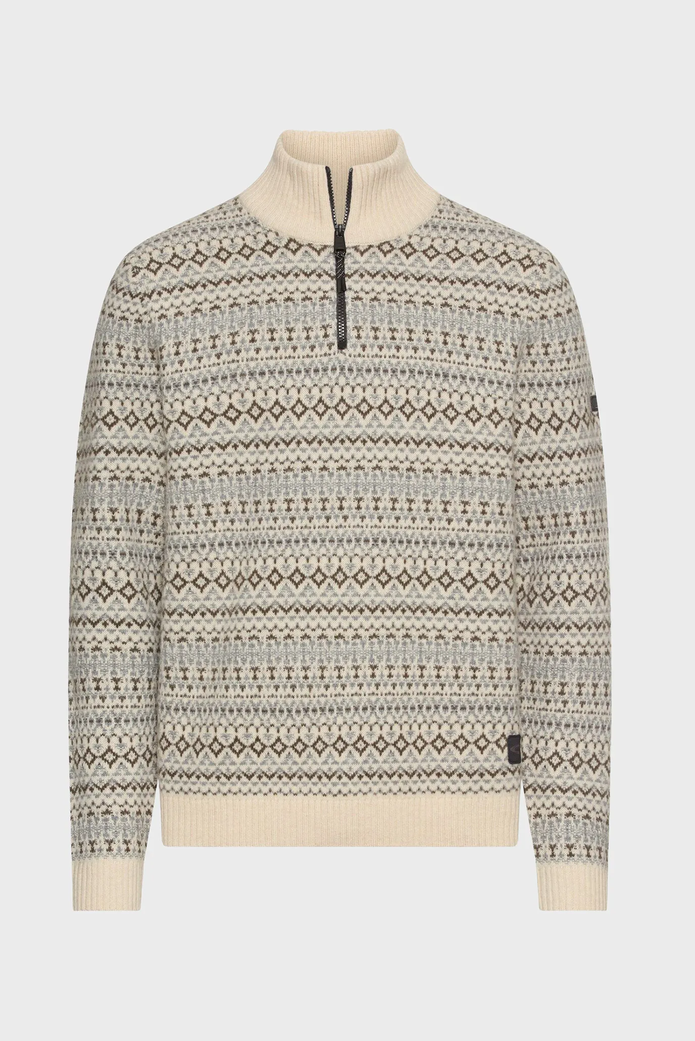 Мужская белая шерстяная кофта с узором 5