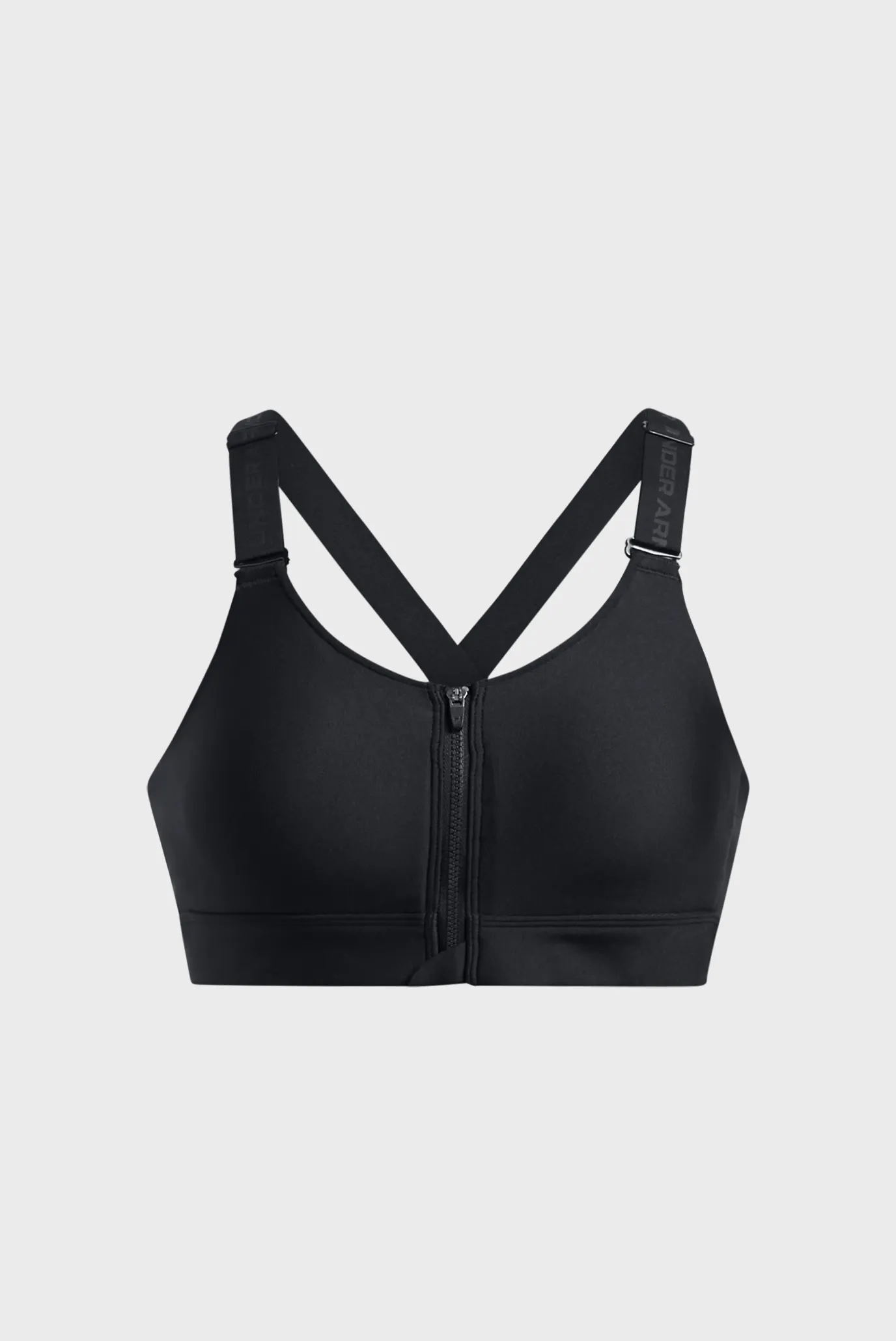 Жіночий чорний топ UA Infinity High Zip 2.0 Bra Under Armour