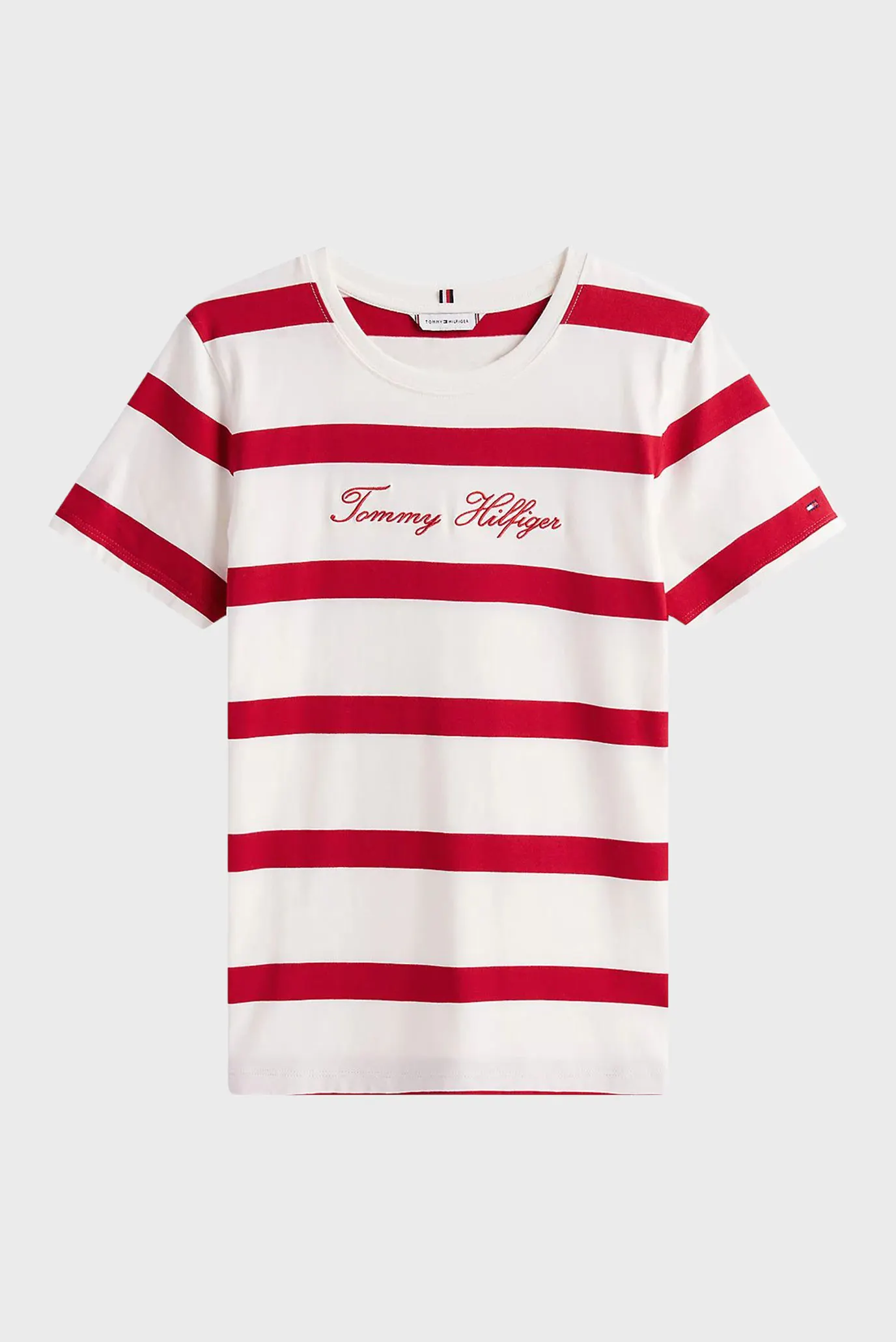 Жіноча біла футболка у смужку SCRIPT REG 5