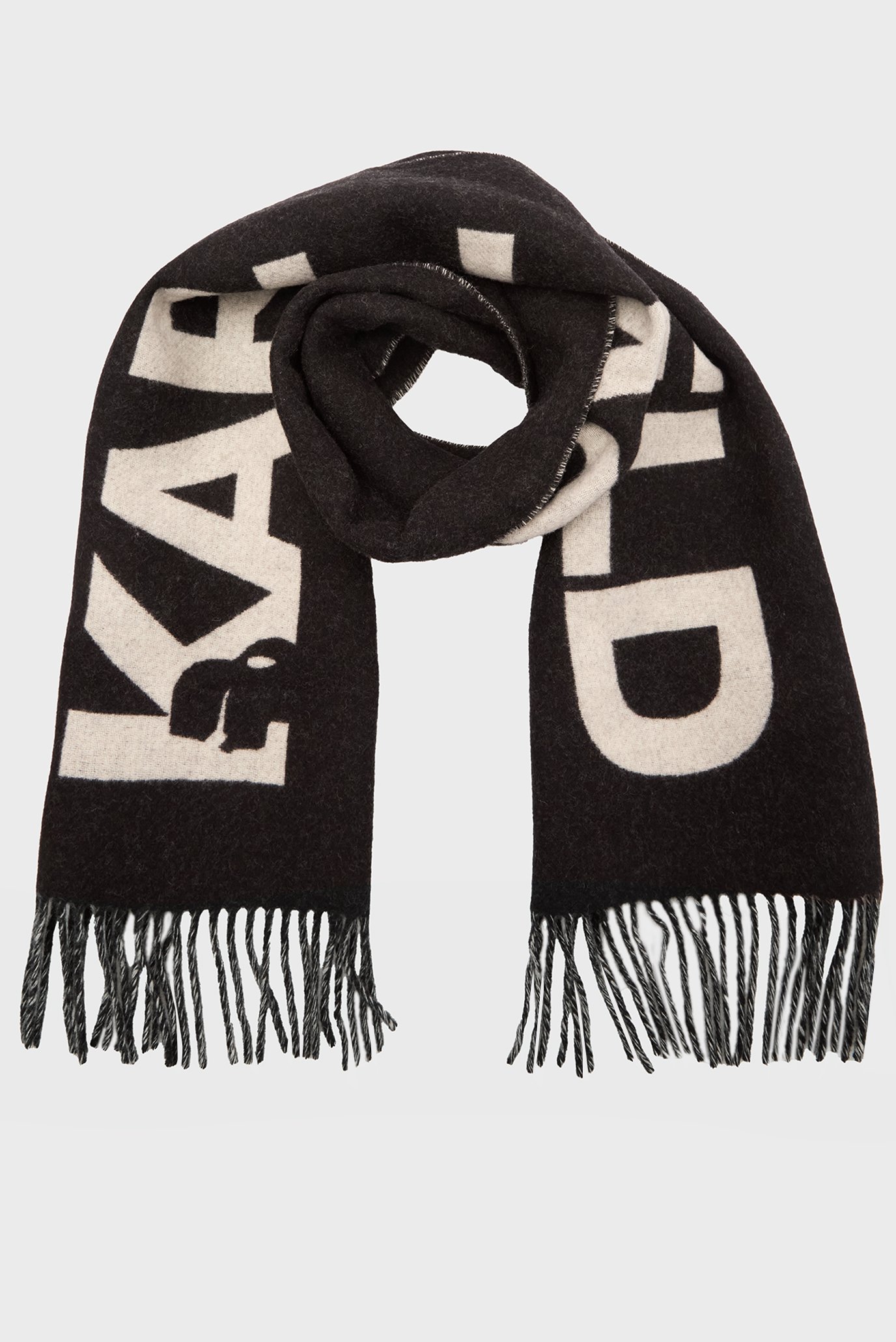 Женский черный шерстяной шарф K ESSENTIAL JKRD WOVEN SCARF 1