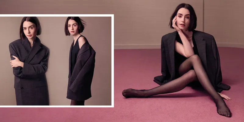 Лили Коллинз в продукции Calvin Klein