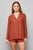 Жіноча теракотова піжама (сорочка, шорти)