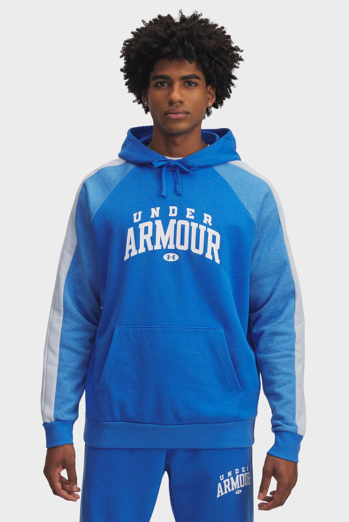Мужское голубое худи UA Rival Flc CB Hood Голубой XL Under Armour 6003958-402 Мужское голубое худи UA Rival Flc CB Hood Голубой XL Under Armour 6003958-402